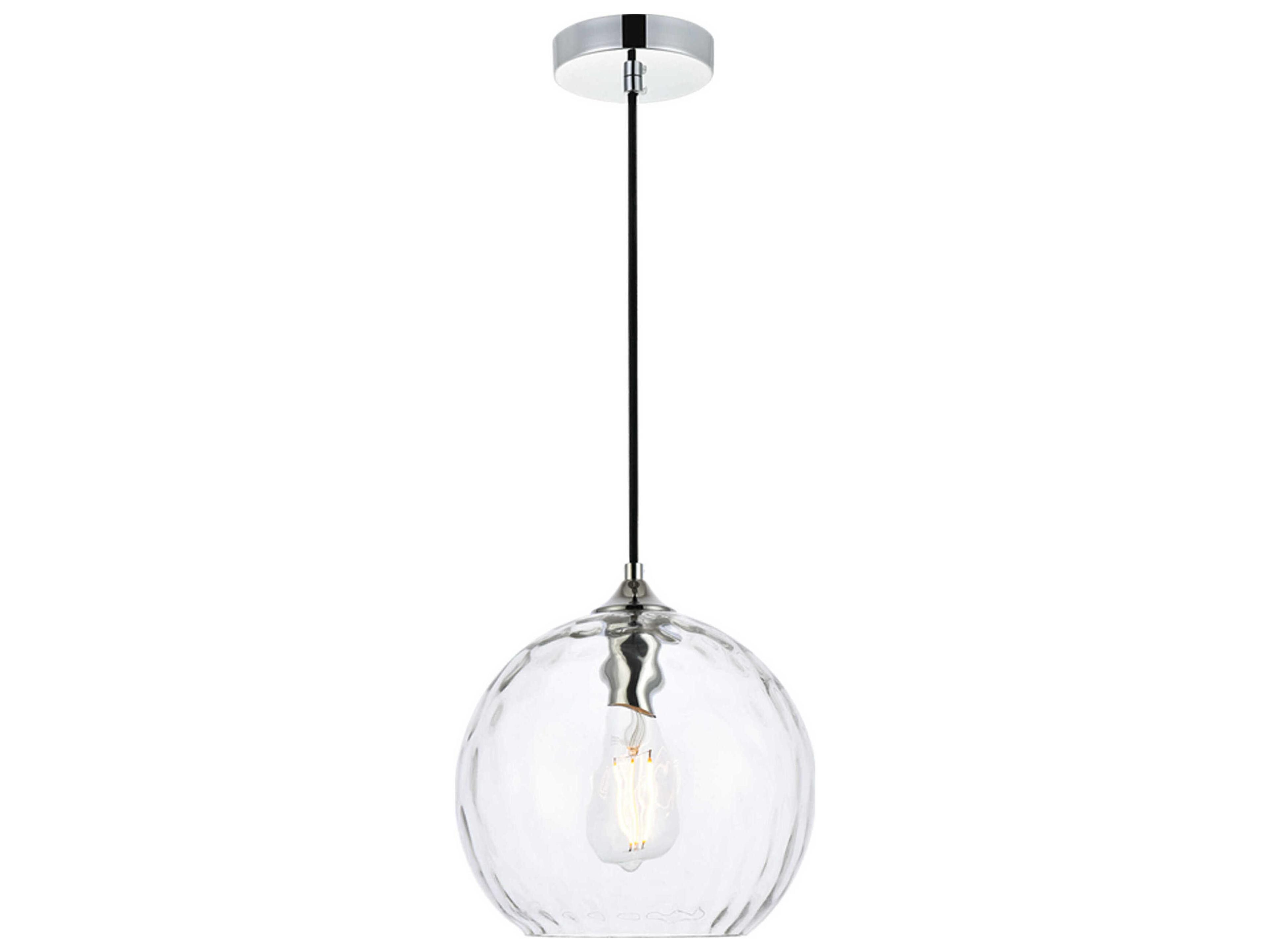 Cashel 1-Light Chrome And Clear Glass Globe Mini Pendant