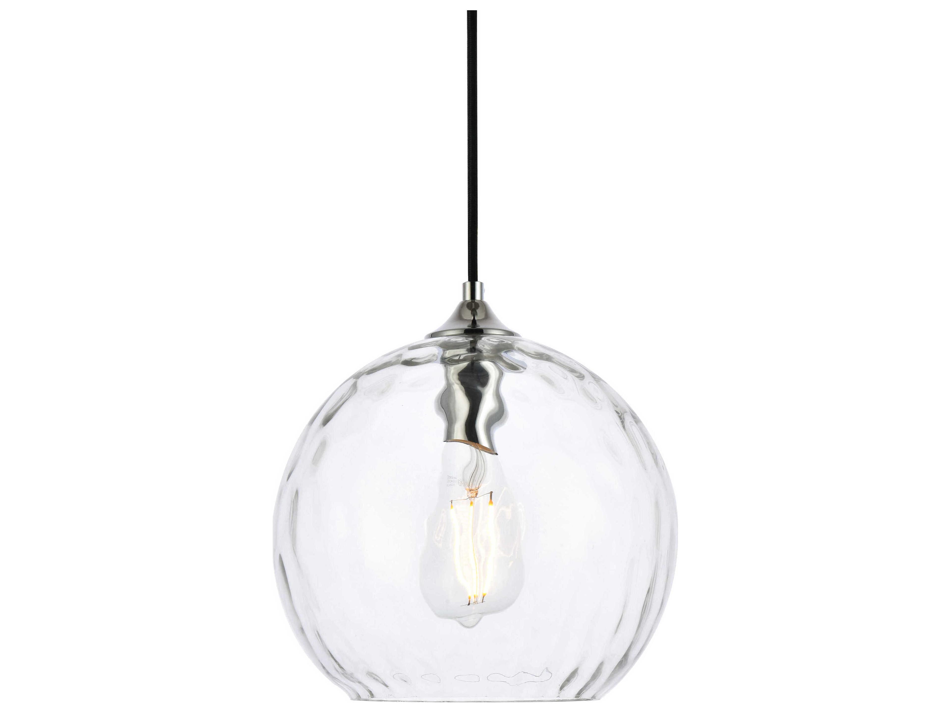 Elegant Lighting Cashel 1-Light Chrome And Clear Glass Globe Mini Pendant