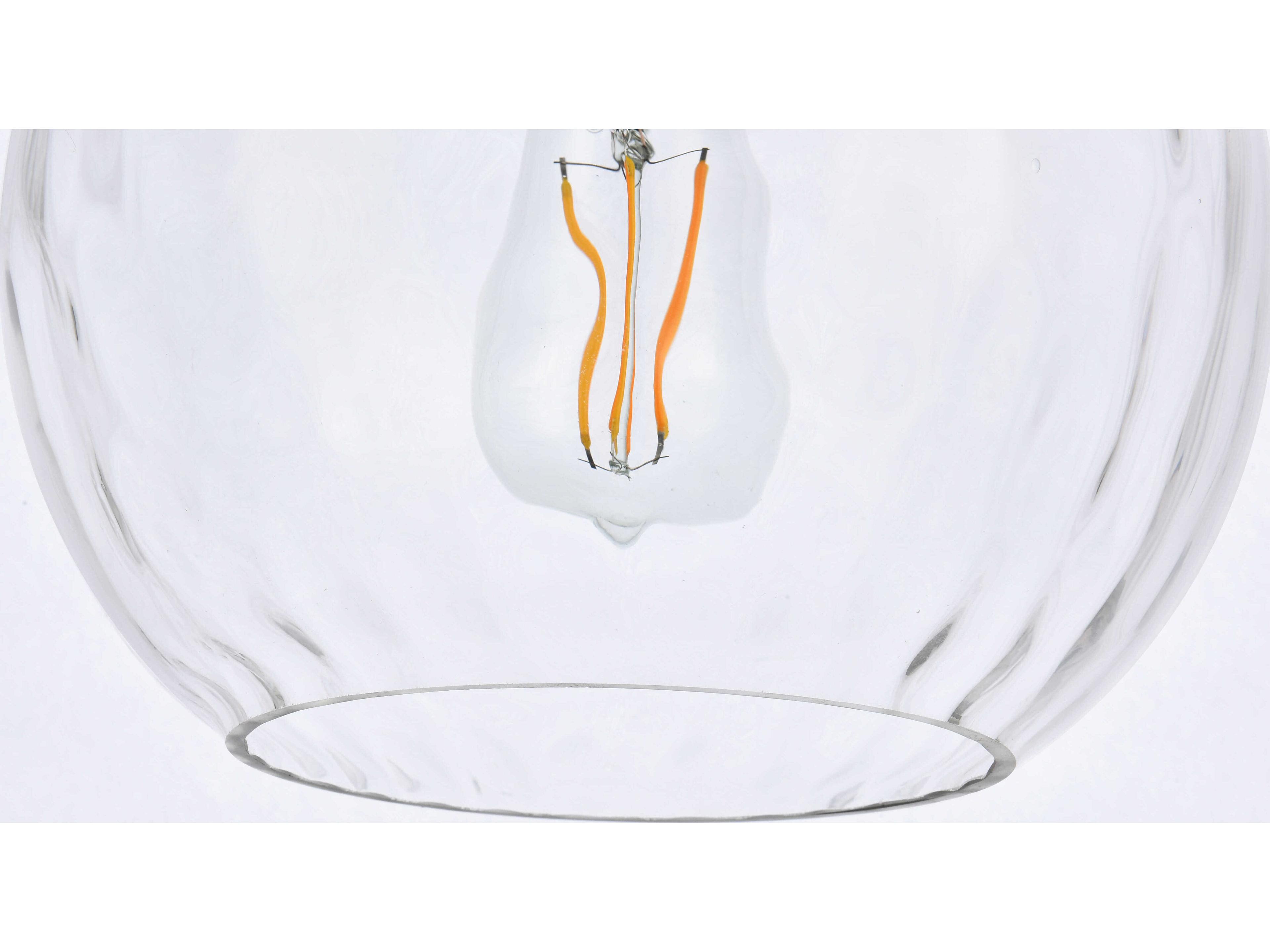 Elegant Lighting Cashel 1-Light Chrome And Clear Glass Globe Mini Pendant