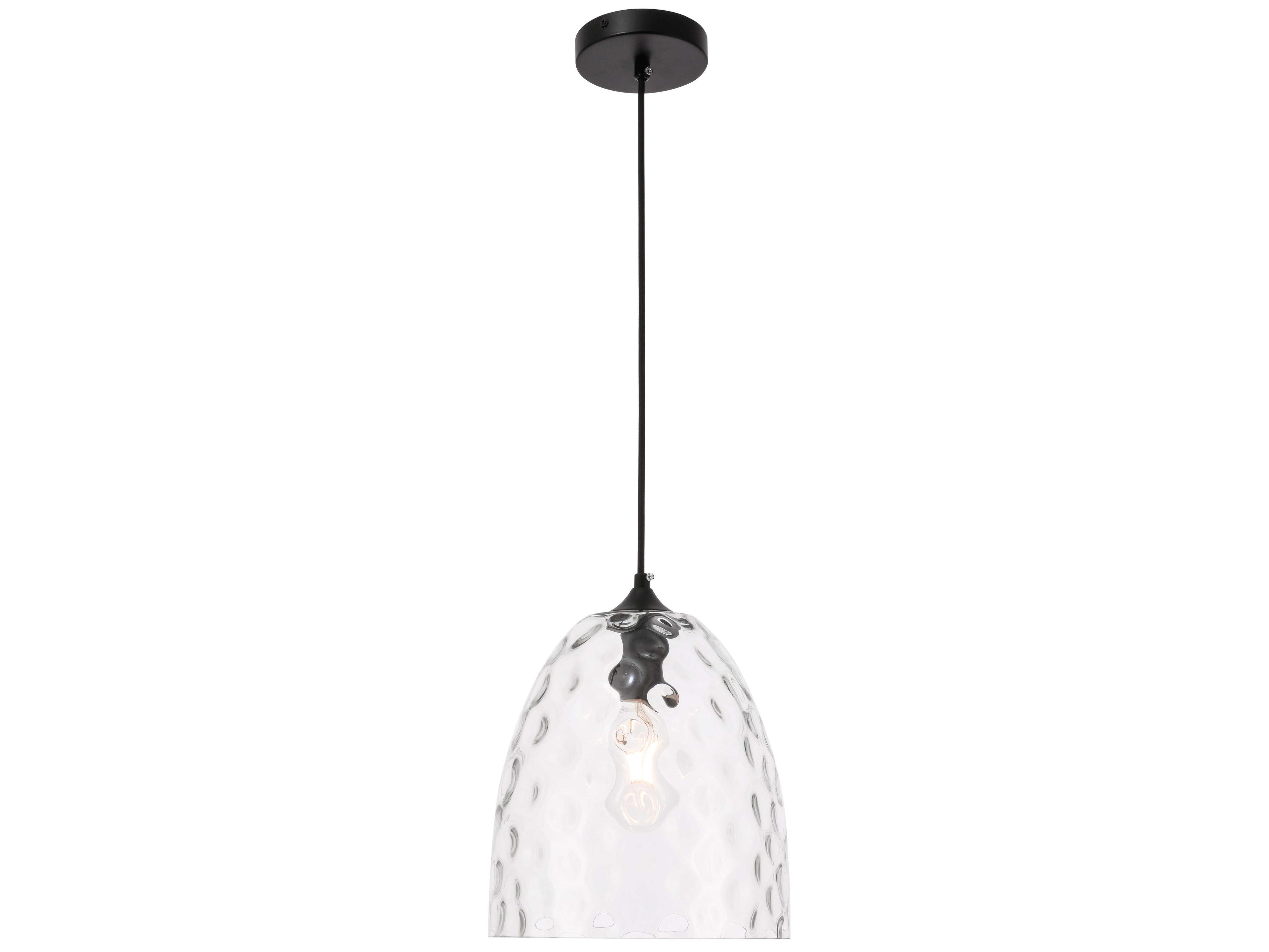 Gibson 1-Light Black Glass Dome Mini Pendant