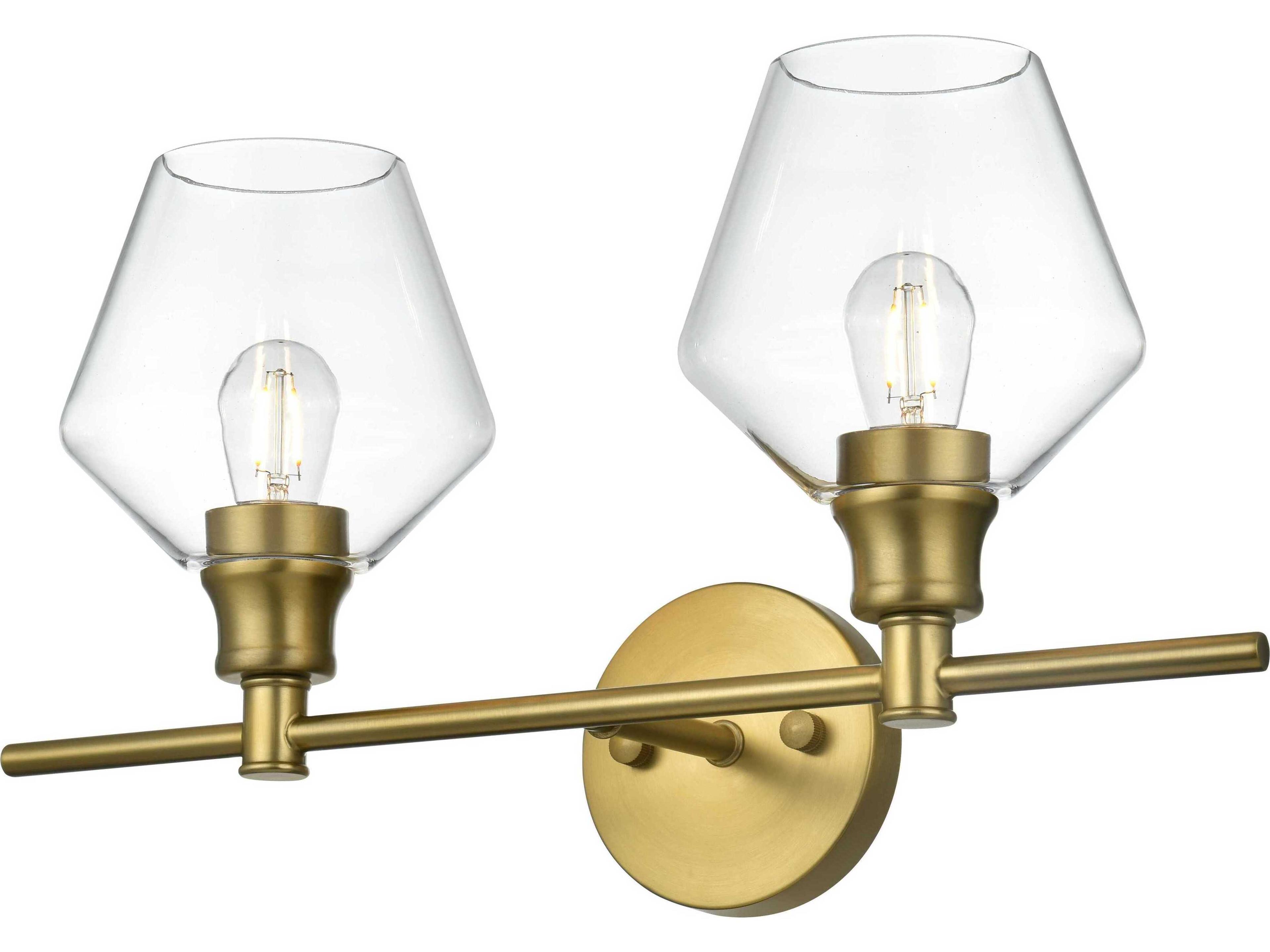 Gene 2-Light Satin Gold Vanity Light