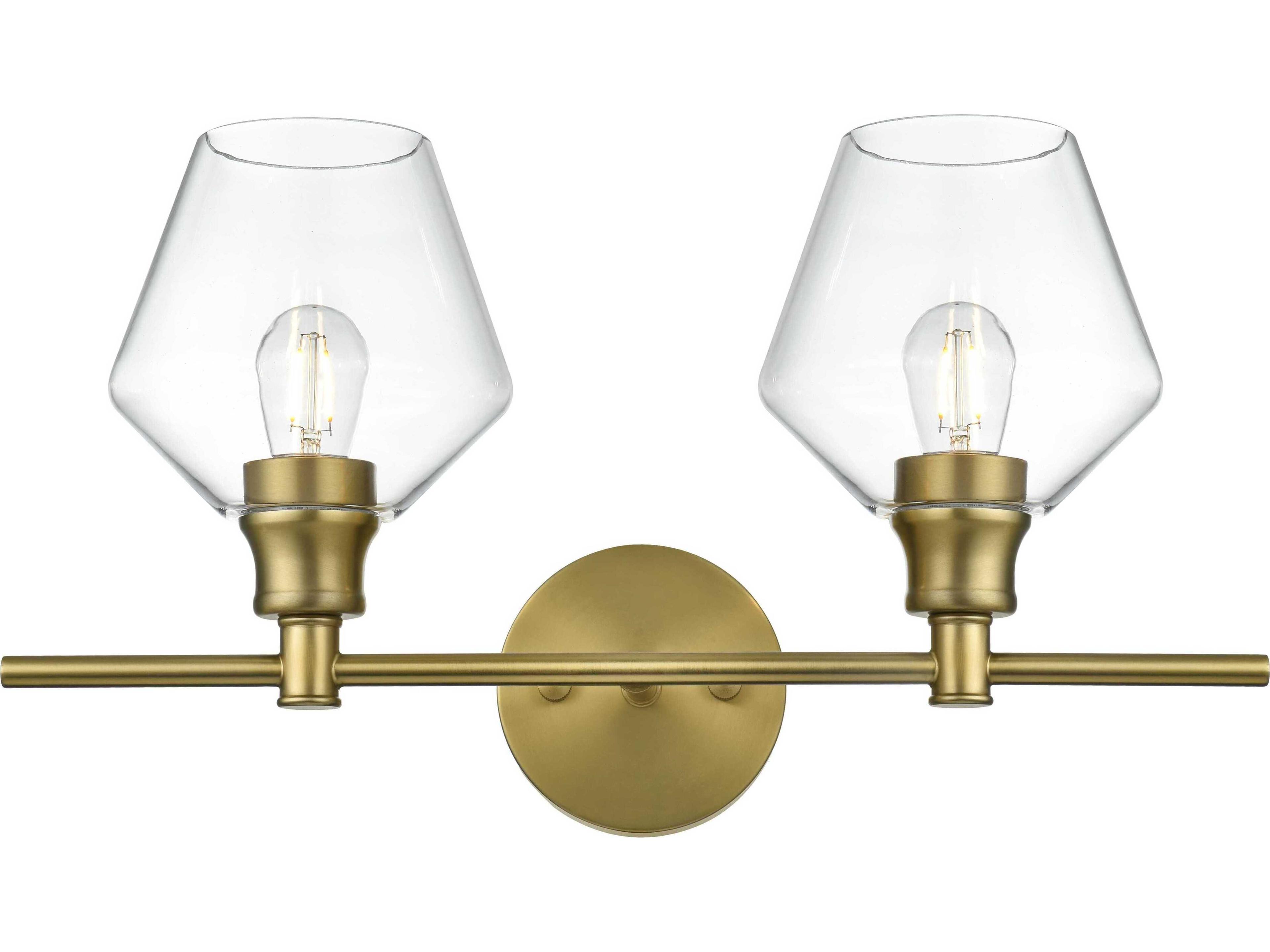 Elegant Lighting Gene 2-Light Satin Gold Vanity Light