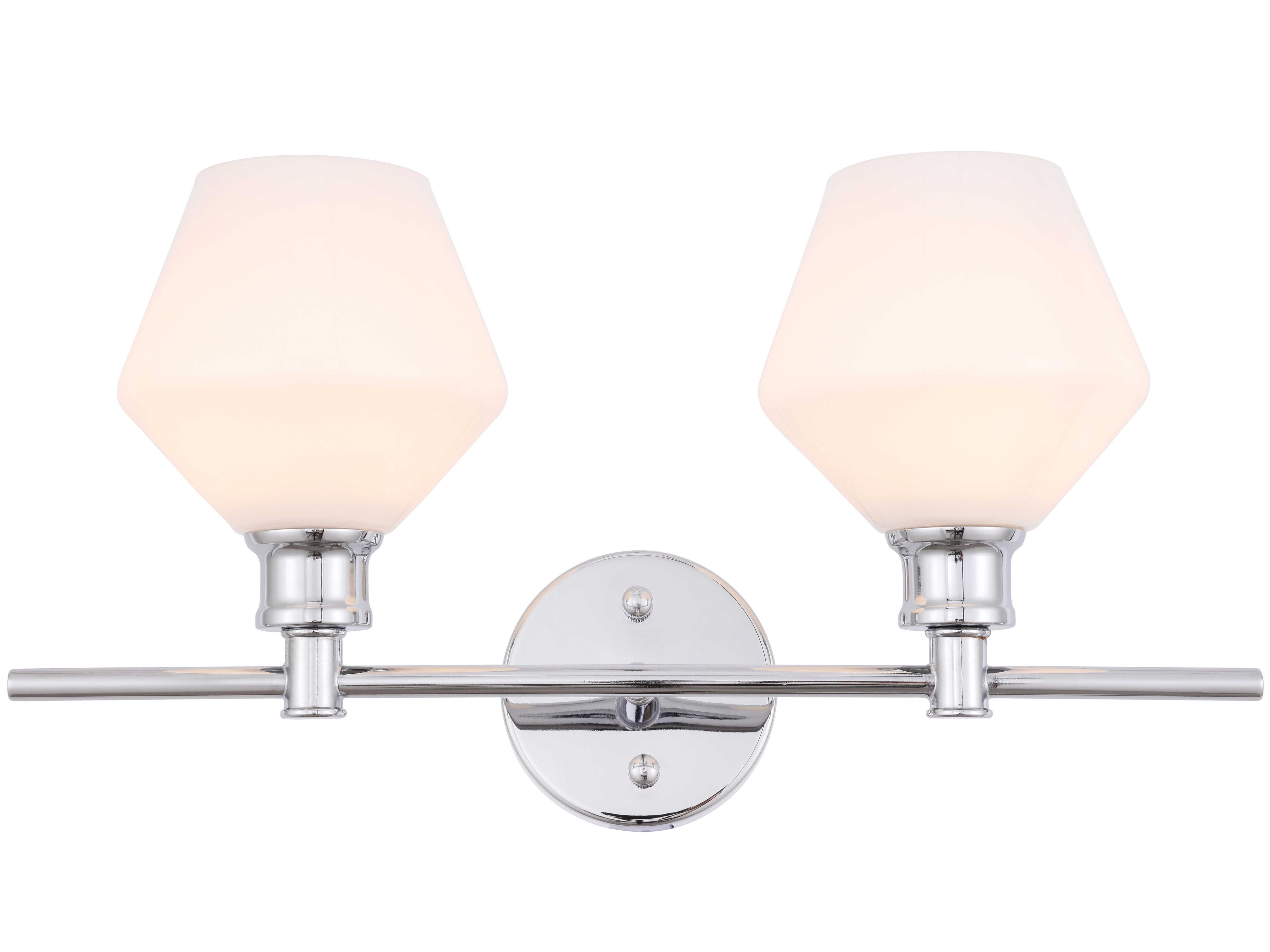 Elegant Lighting Gene 2-Light Chrome Glass LED Vanity Light