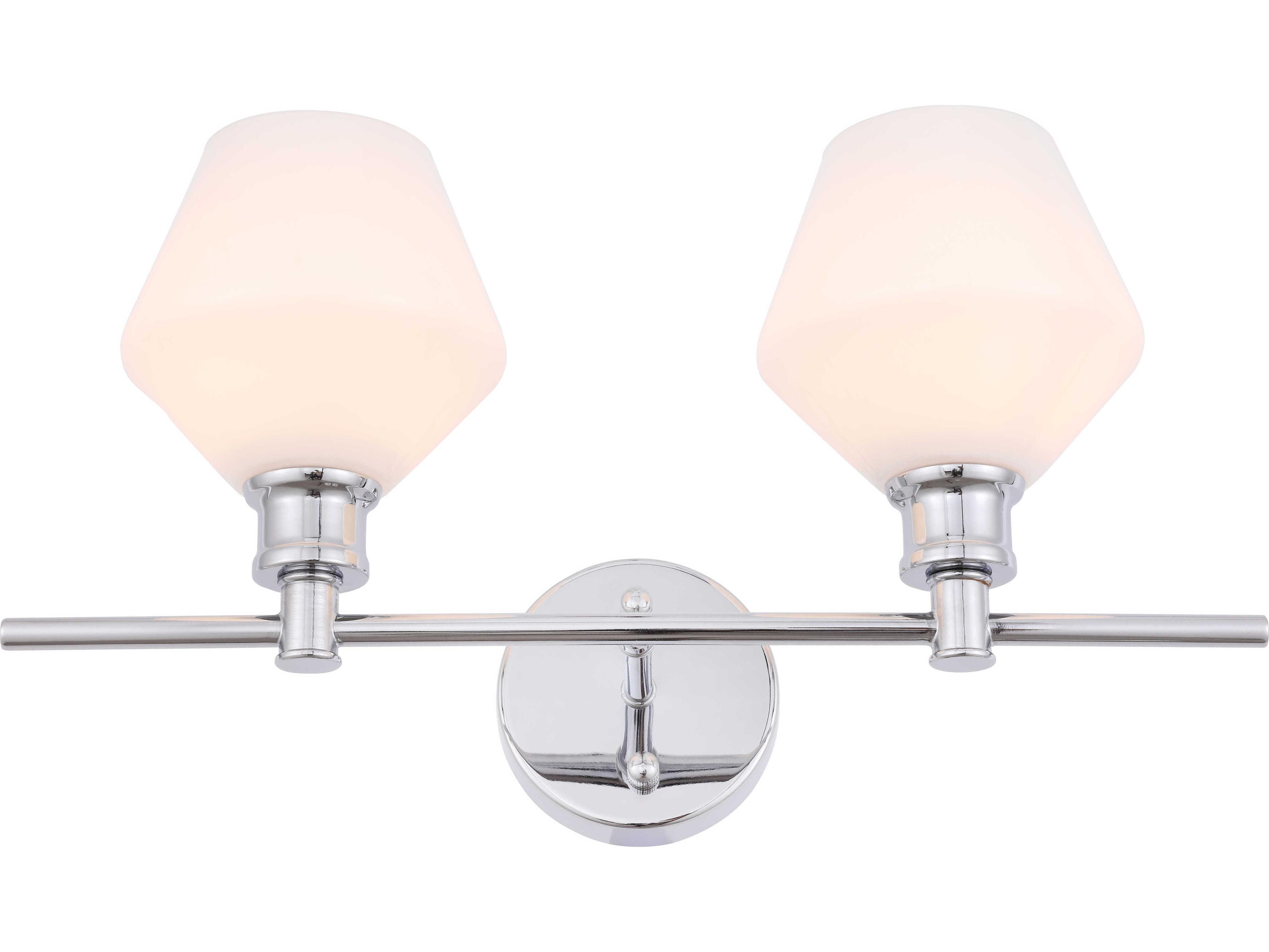 Elegant Lighting Gene 2-Light Chrome Glass LED Vanity Light