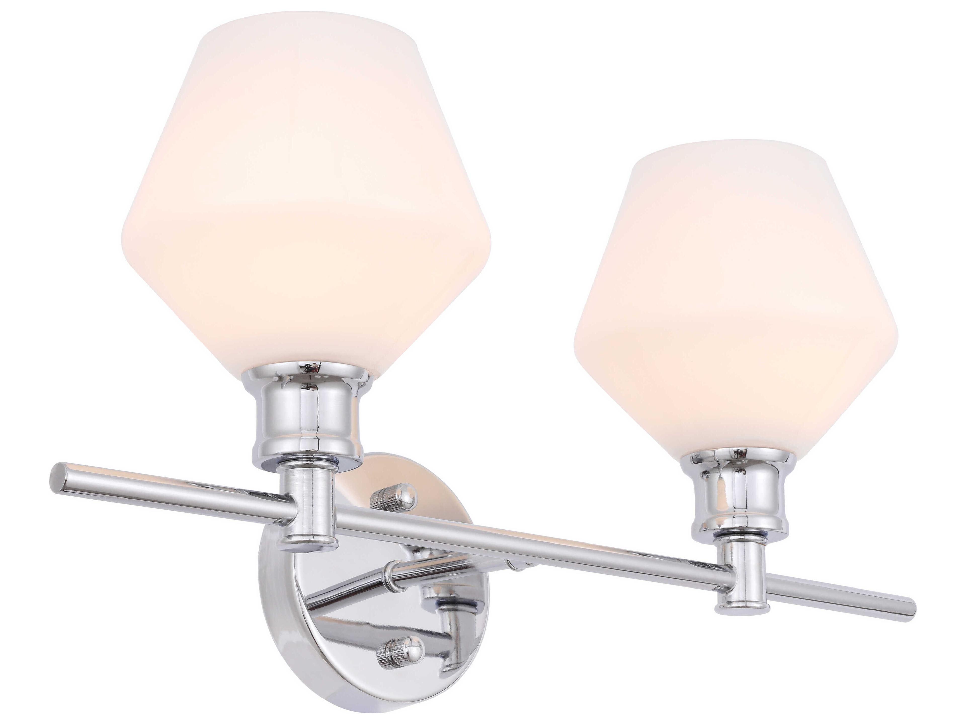 Elegant Lighting Gene 2-Light Chrome Glass LED Vanity Light