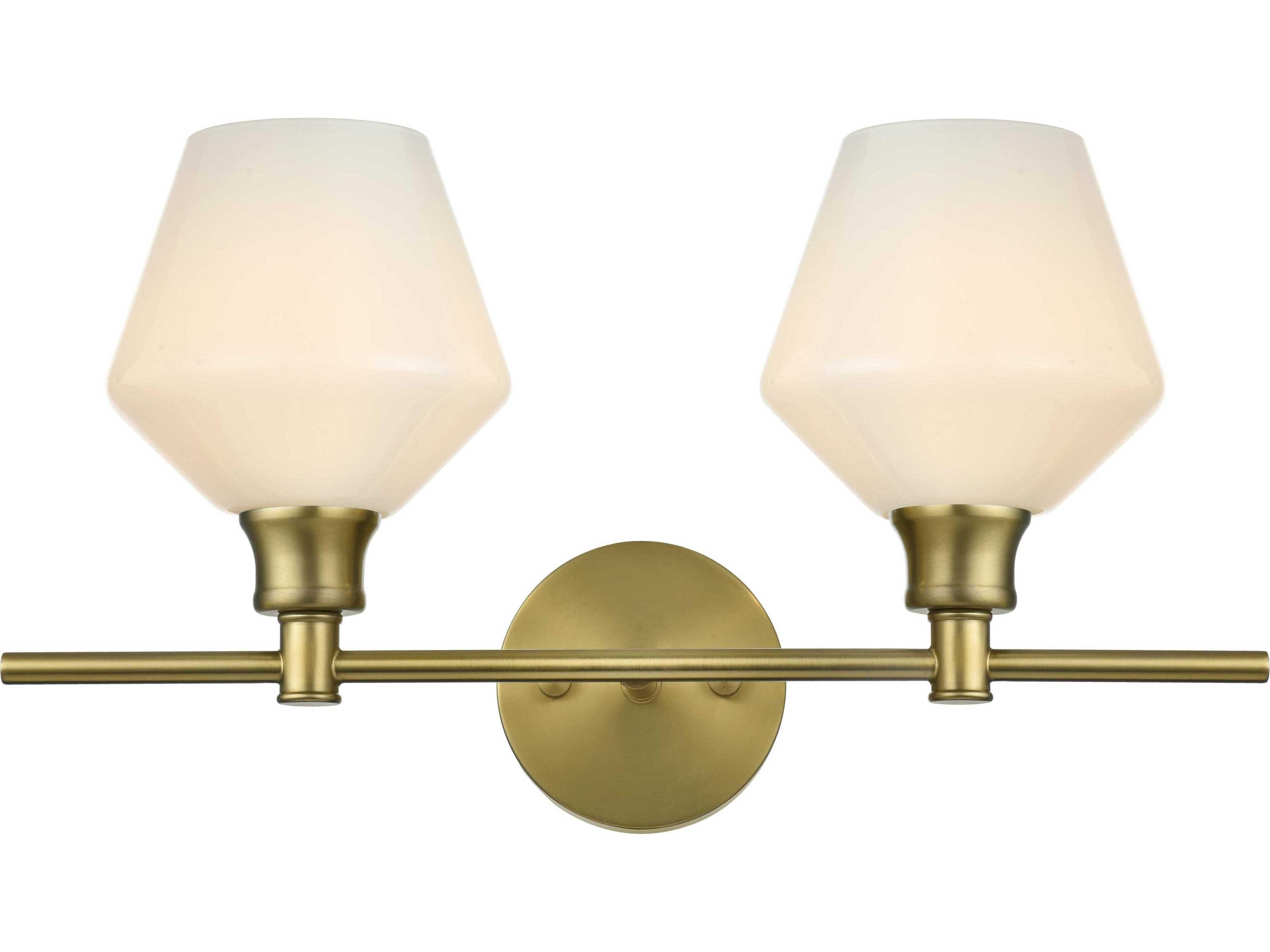 Elegant Lighting Gene 2-Light Satin Gold Vanity Light