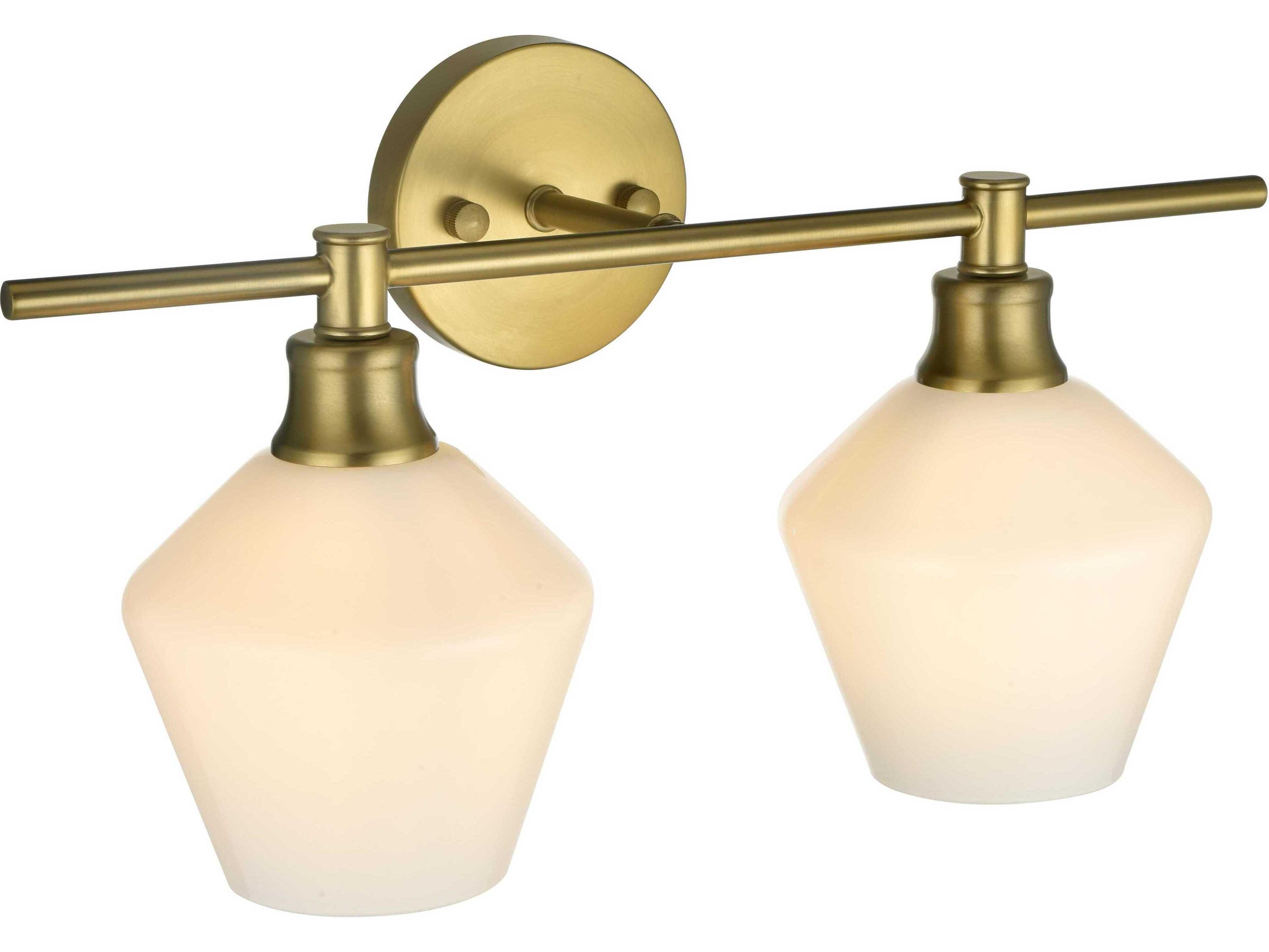 Elegant Lighting Gene 2-Light Satin Gold Vanity Light