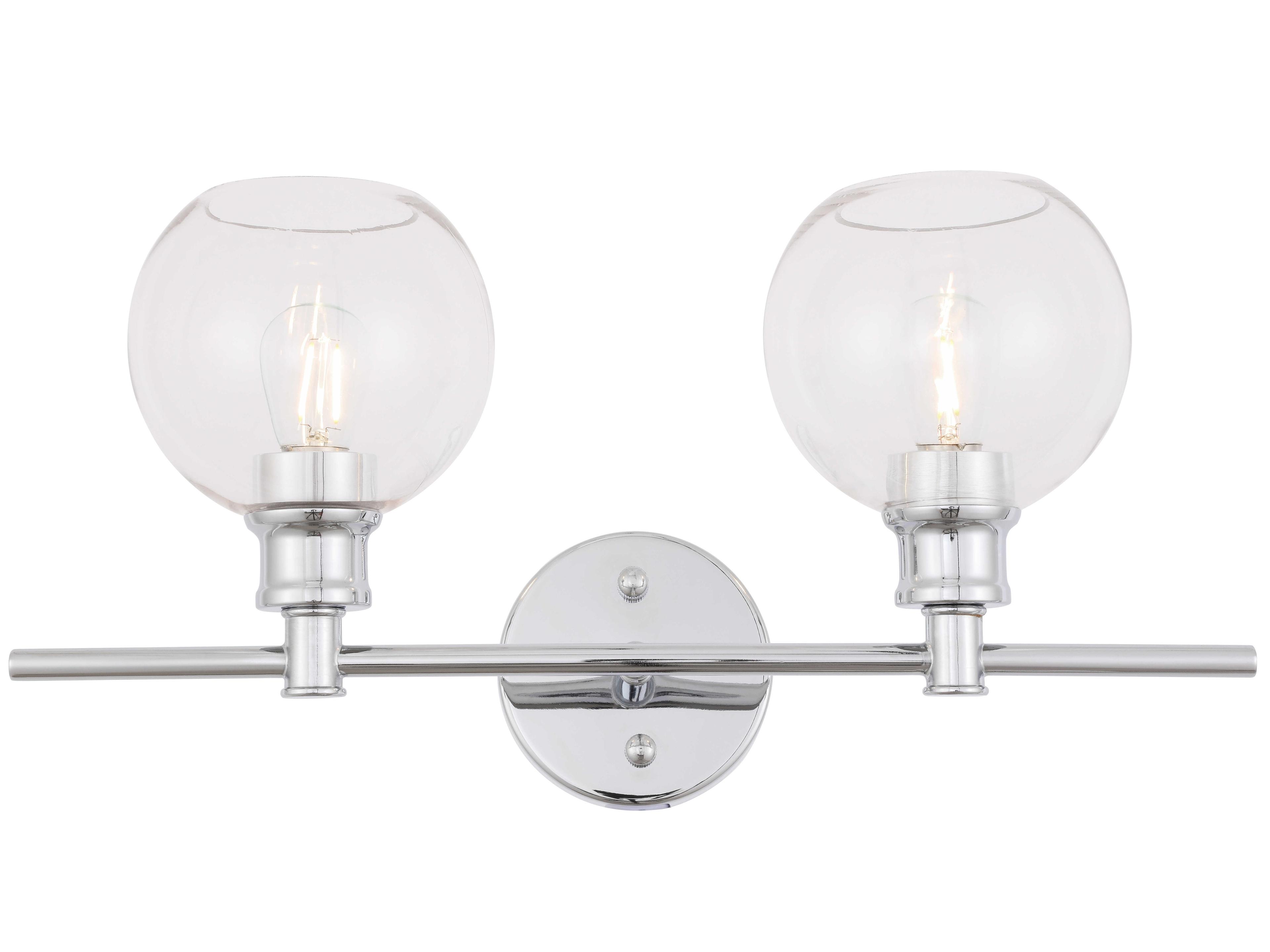 Collier 2-Light Chrome Glass LED Vanity Light