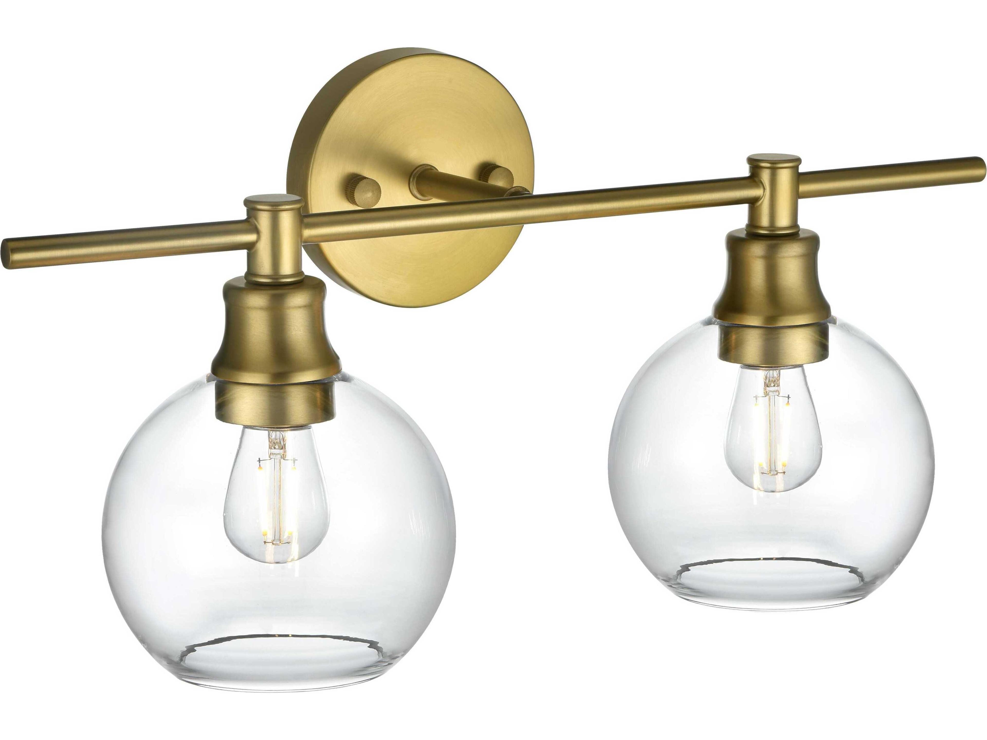 Elegant Lighting Collier 2-Light Satin Gold Vanity Light