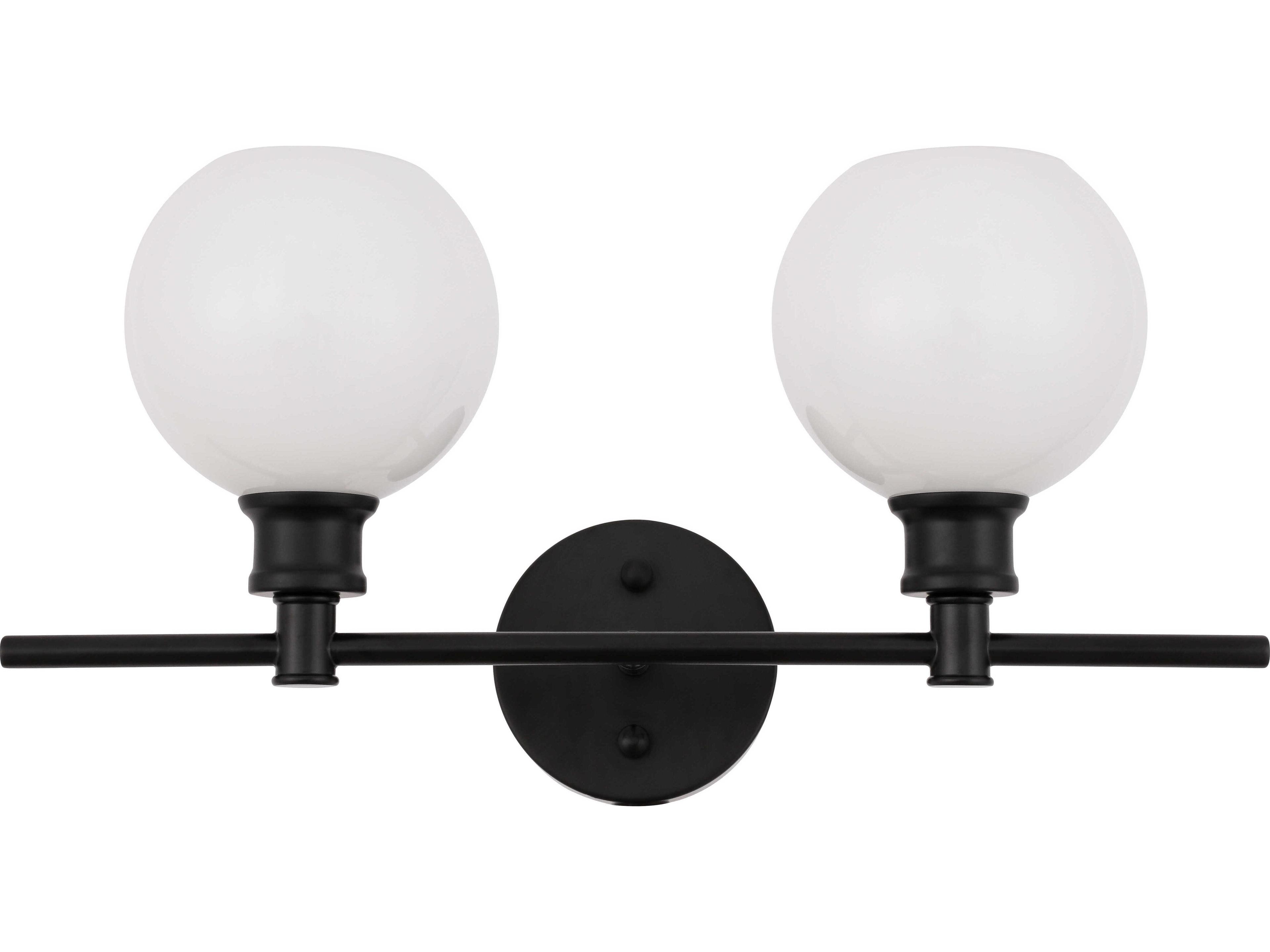 Elegant Lighting Collier 2-Light Black Glass LED Vanity Light