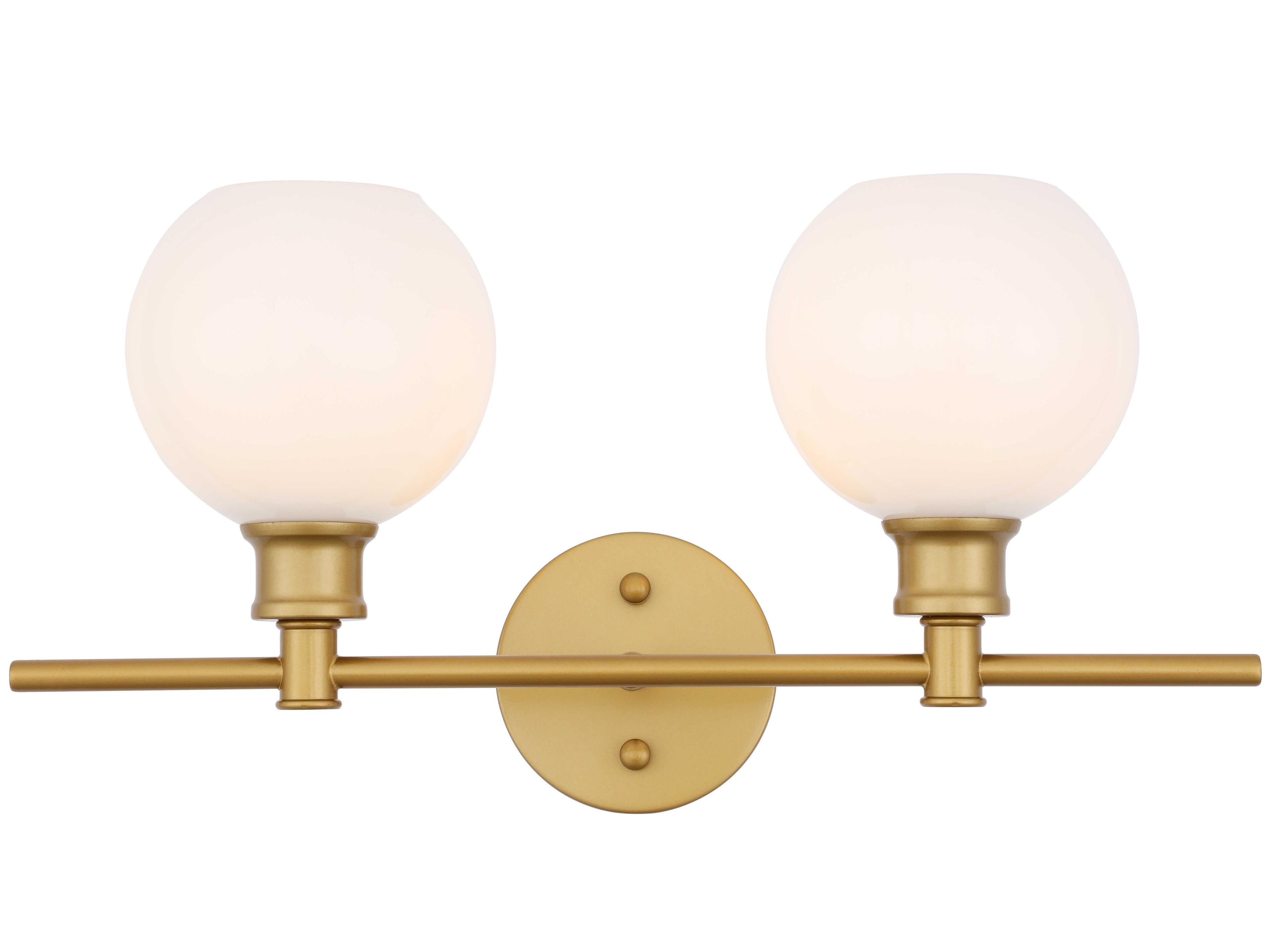 Collier 2-Light Brass Glass LED Vanity Light