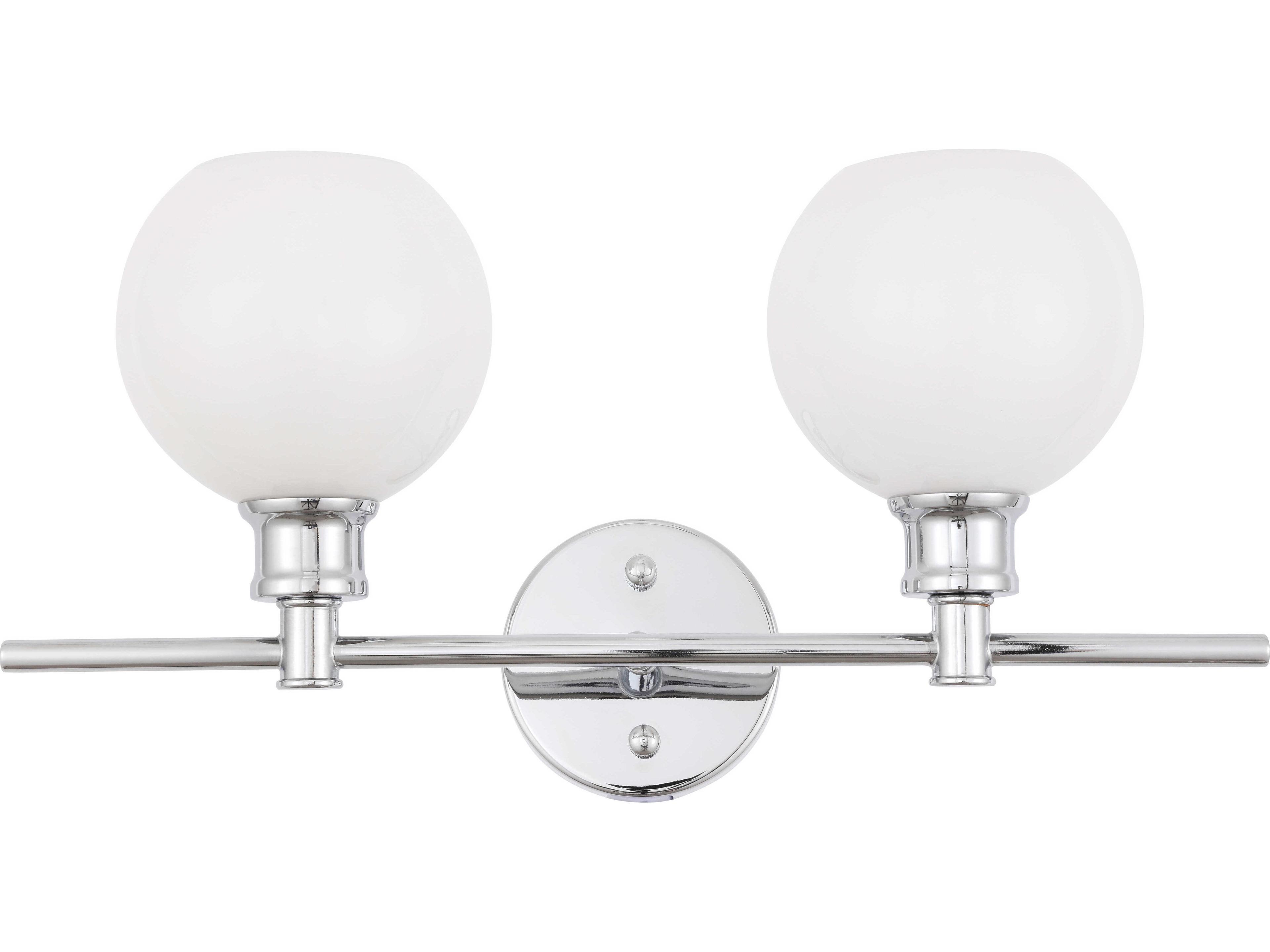 Elegant Lighting Collier 2-Light Chrome Glass LED Vanity Light