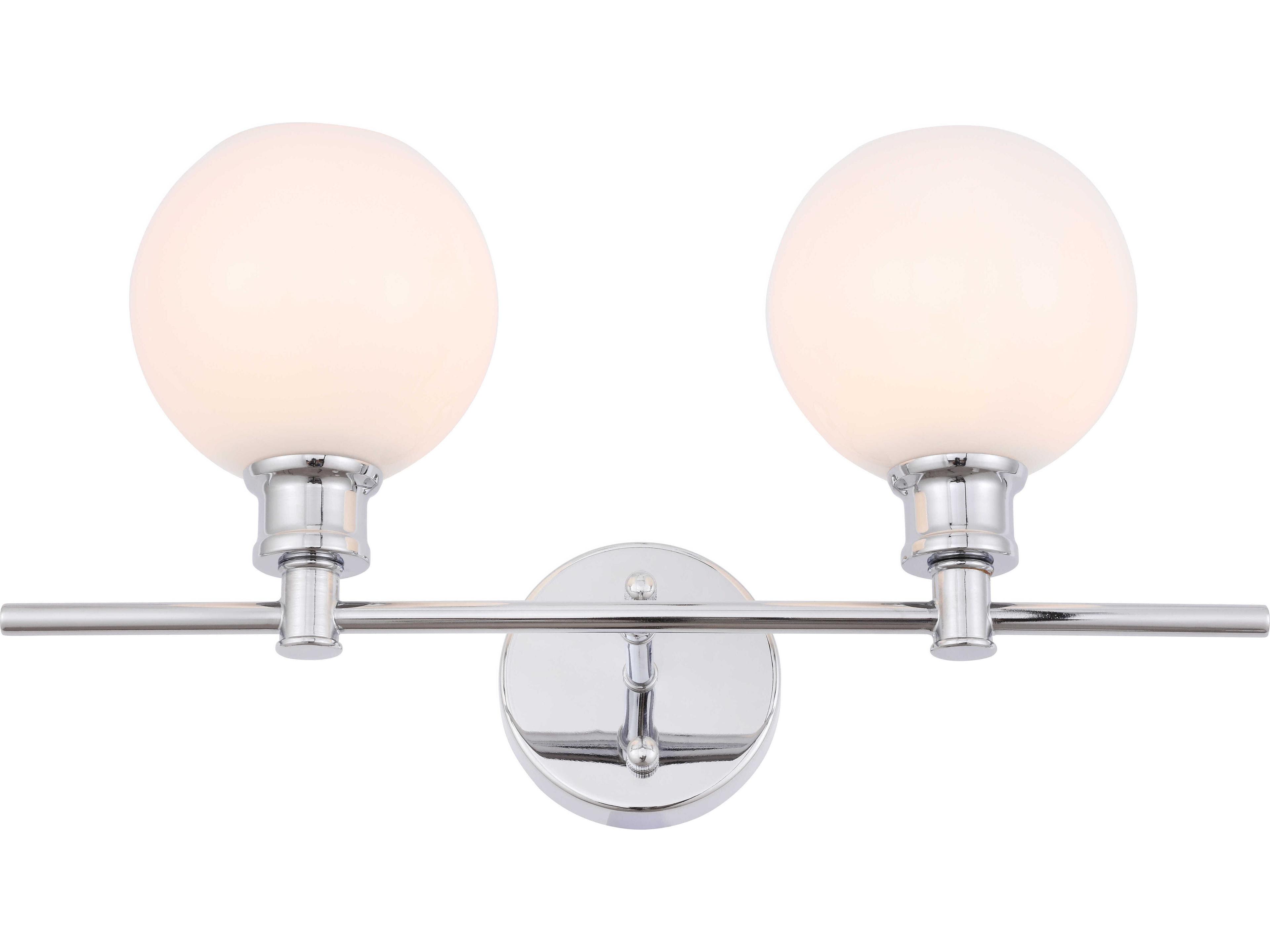 Elegant Lighting Collier 2-Light Chrome Glass LED Vanity Light