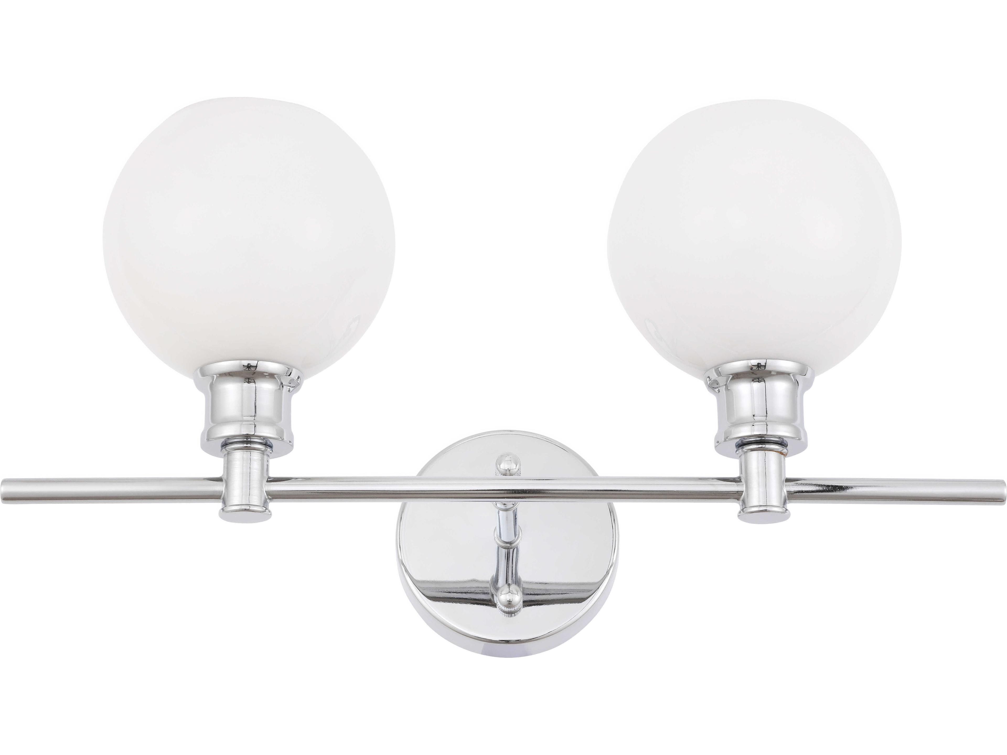 Elegant Lighting Collier 2-Light Chrome Glass LED Vanity Light
