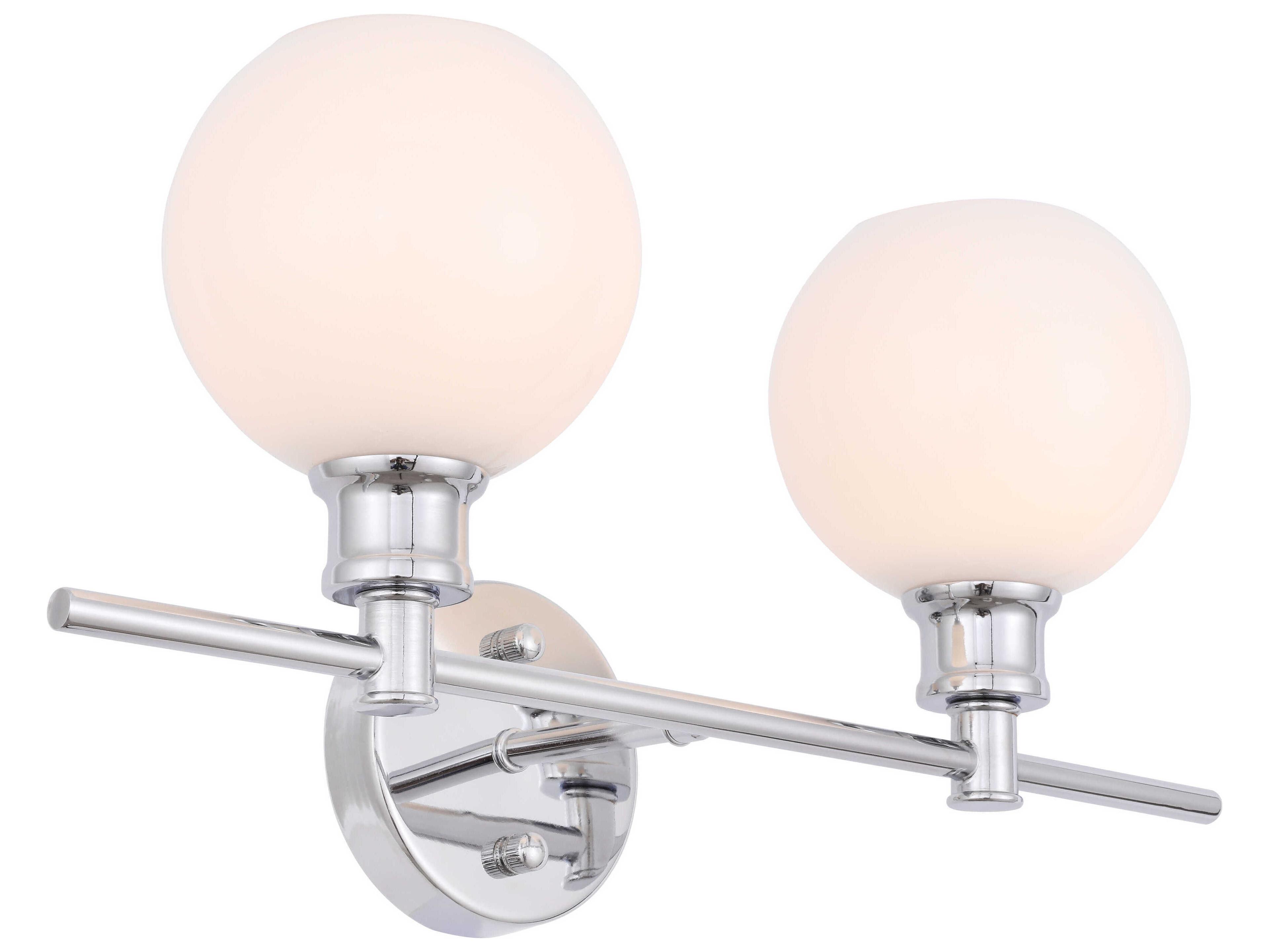 Elegant Lighting Collier 2-Light Chrome Glass LED Vanity Light