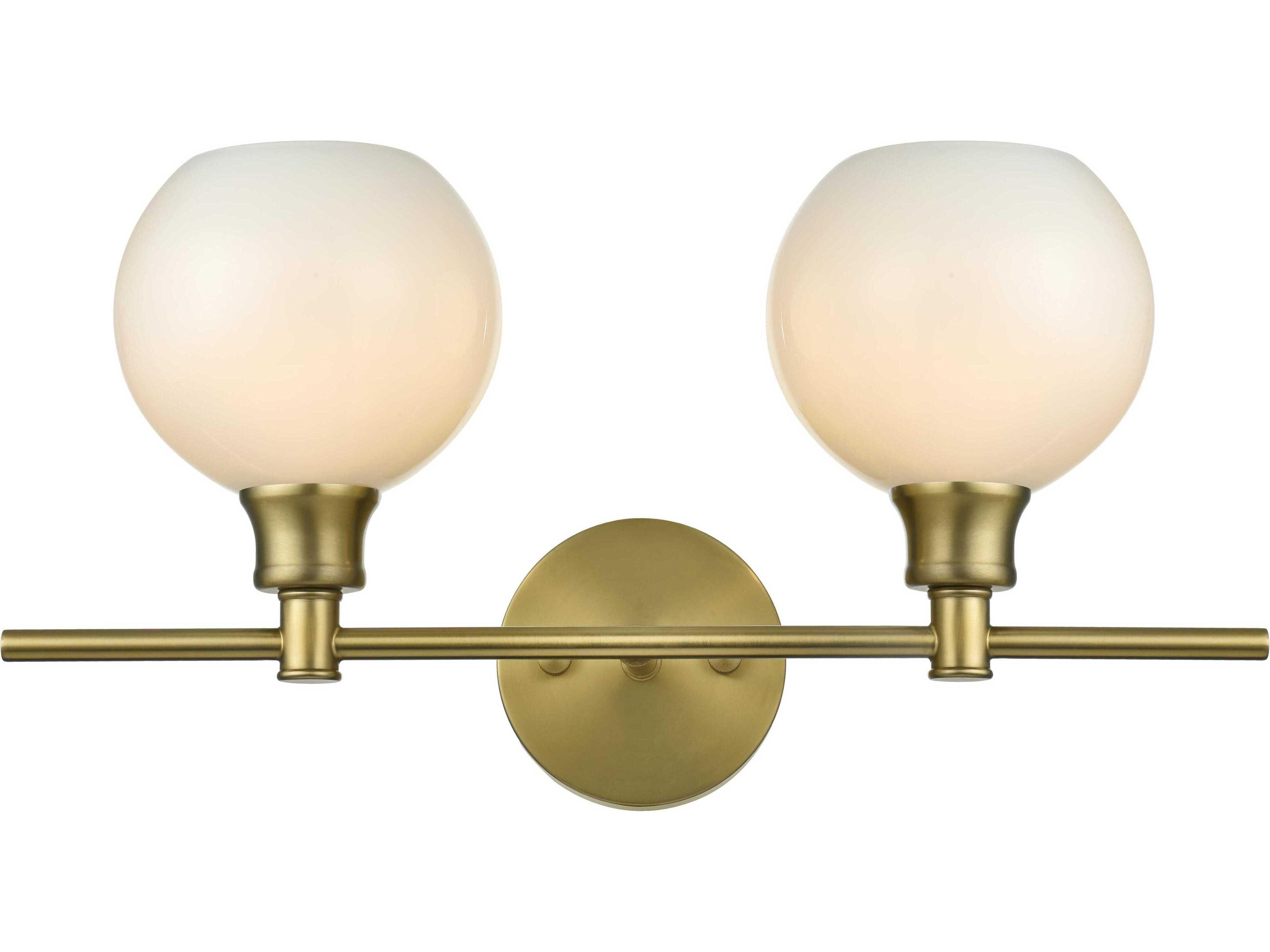 Elegant Lighting Collier 2-Light Satin Gold Vanity Light