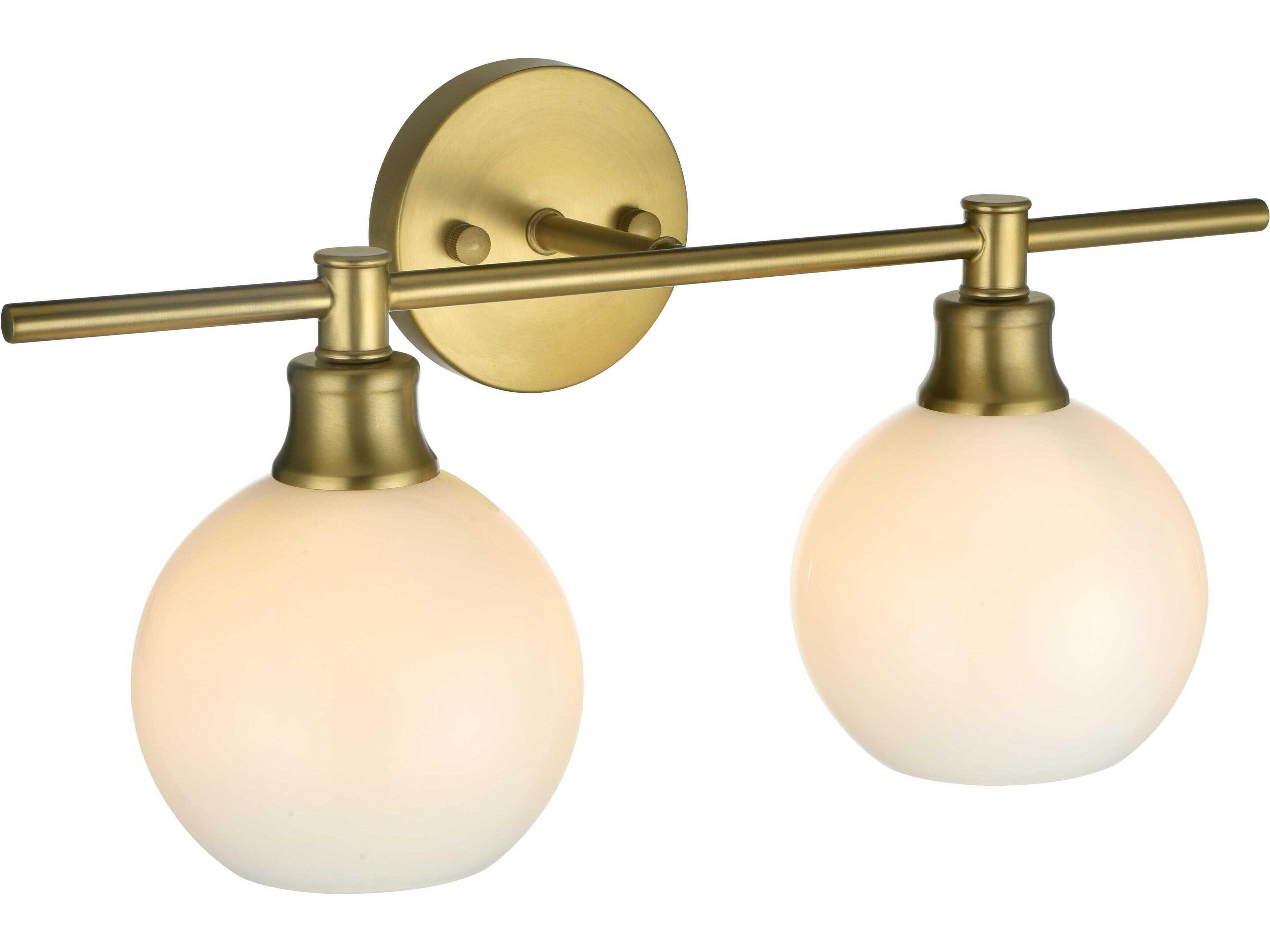 Elegant Lighting Collier 2-Light Satin Gold Vanity Light