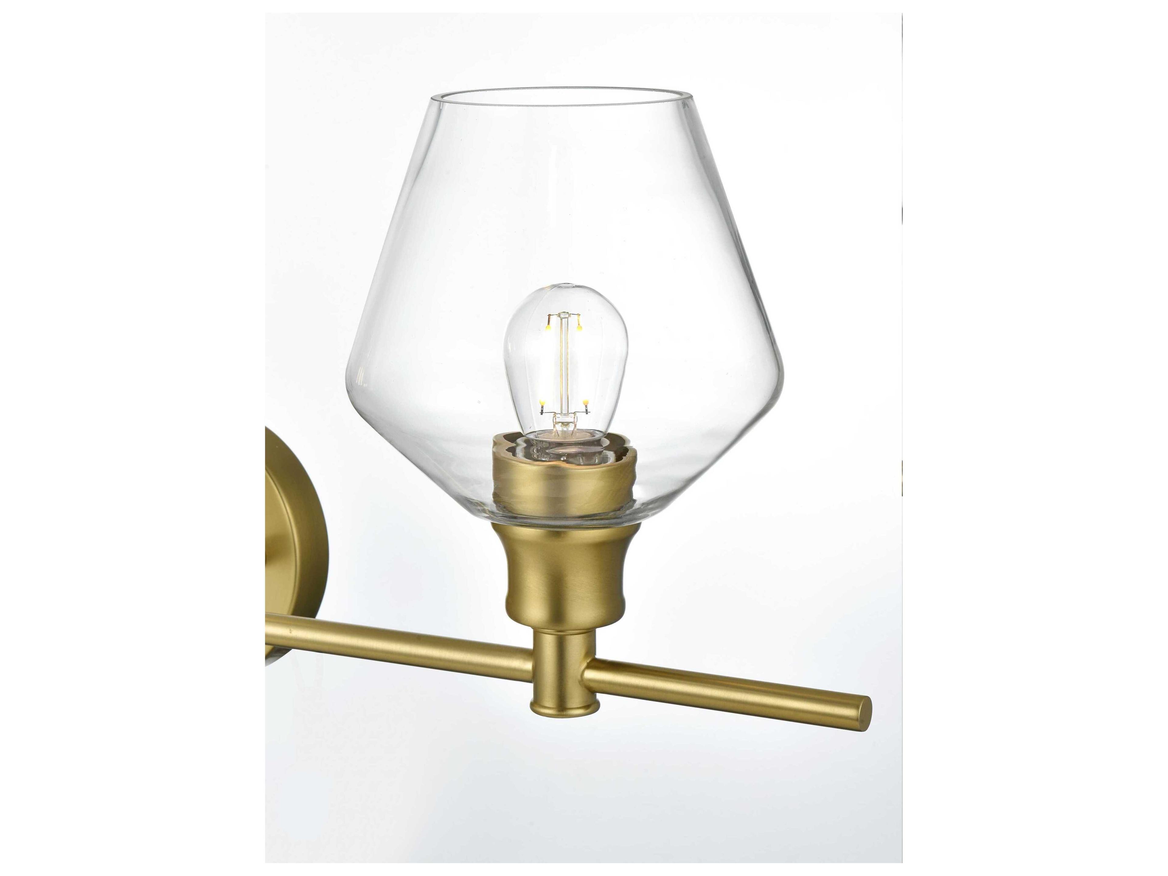 Elegant Lighting Gene 3-Light Satin Gold Vanity Light