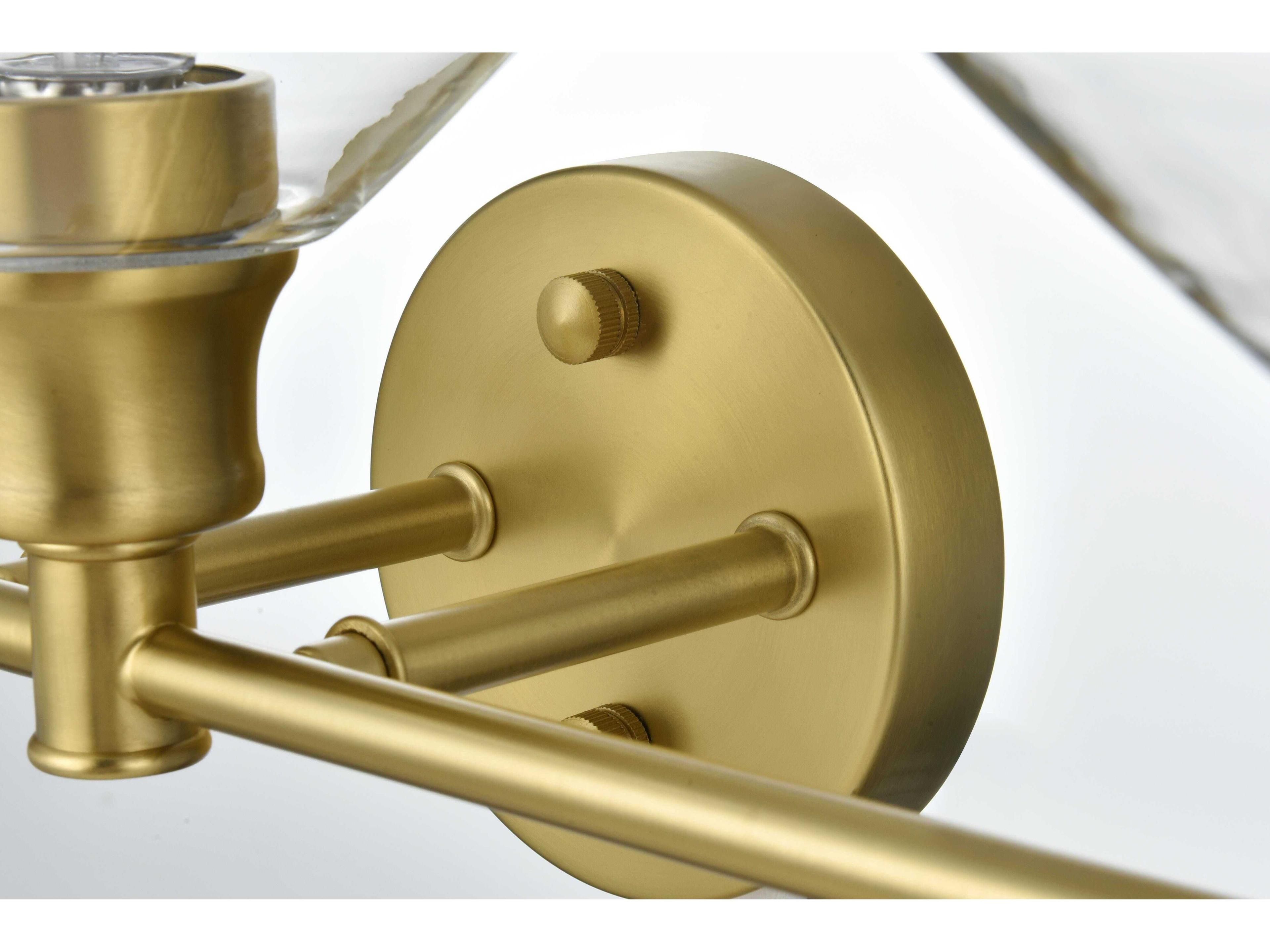 Elegant Lighting Gene 3-Light Satin Gold Vanity Light