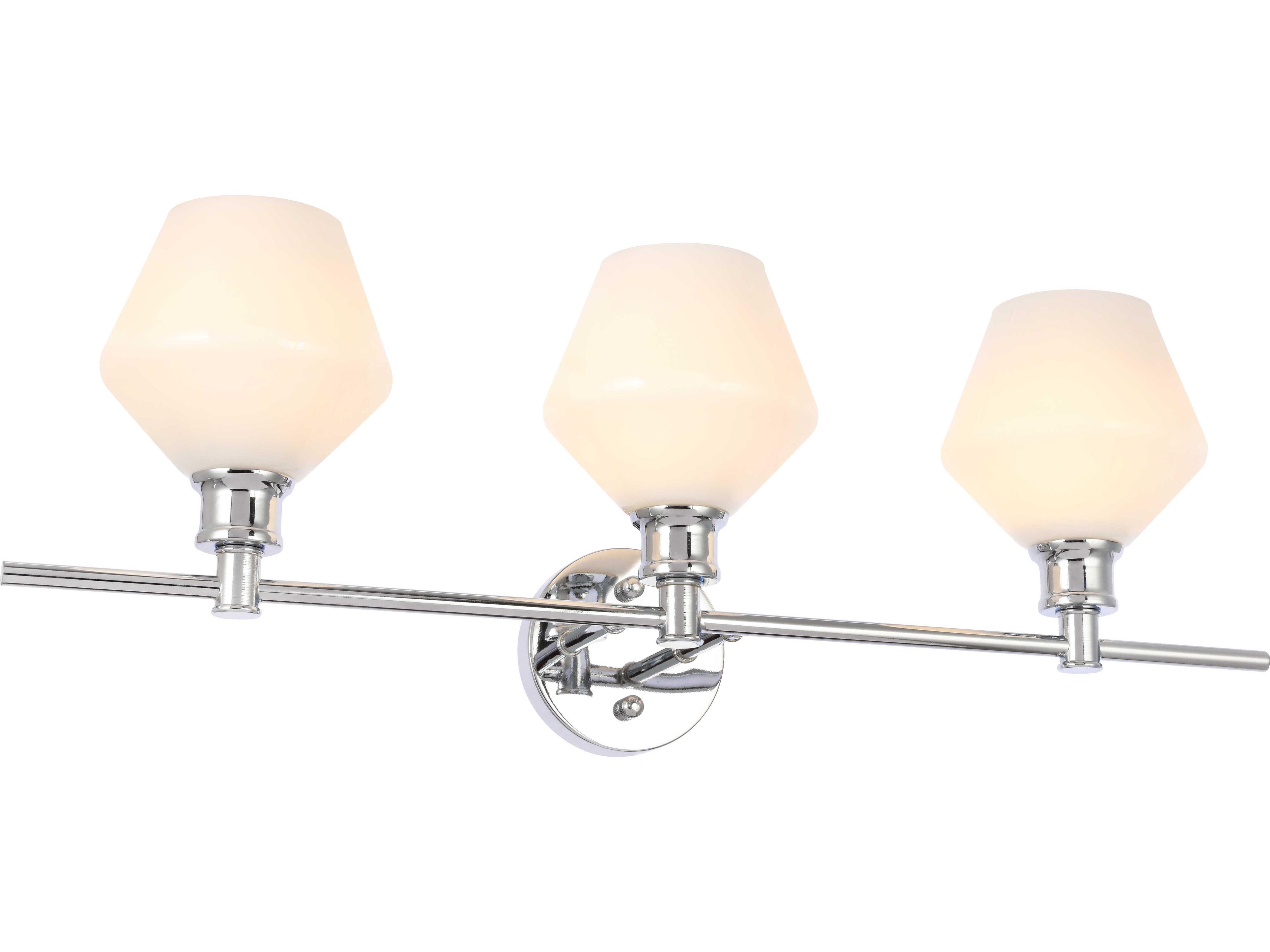 Elegant Lighting Gene 3-Light Chrome Glass LED Vanity Light