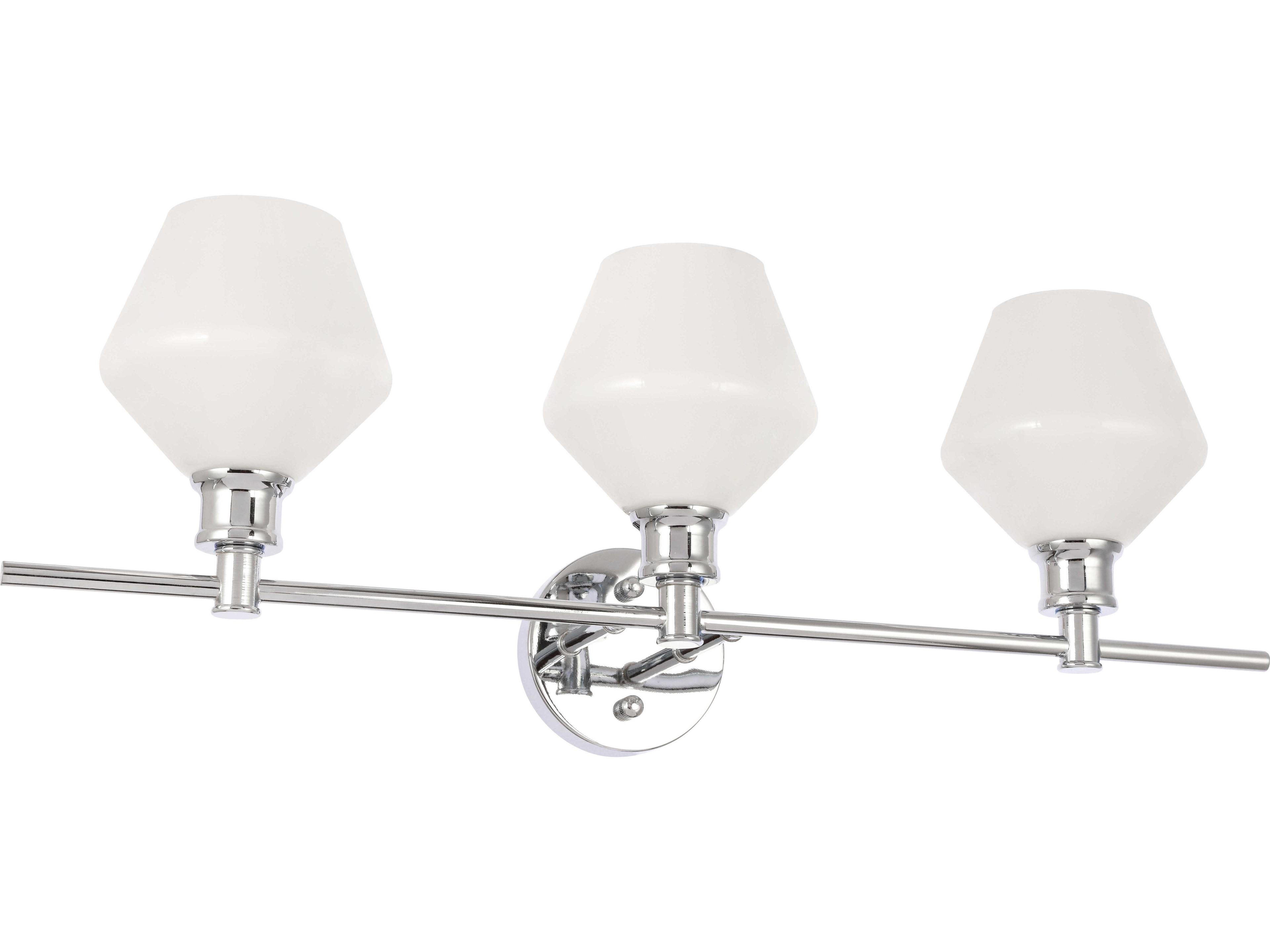 Elegant Lighting Gene 3-Light Chrome Glass LED Vanity Light
