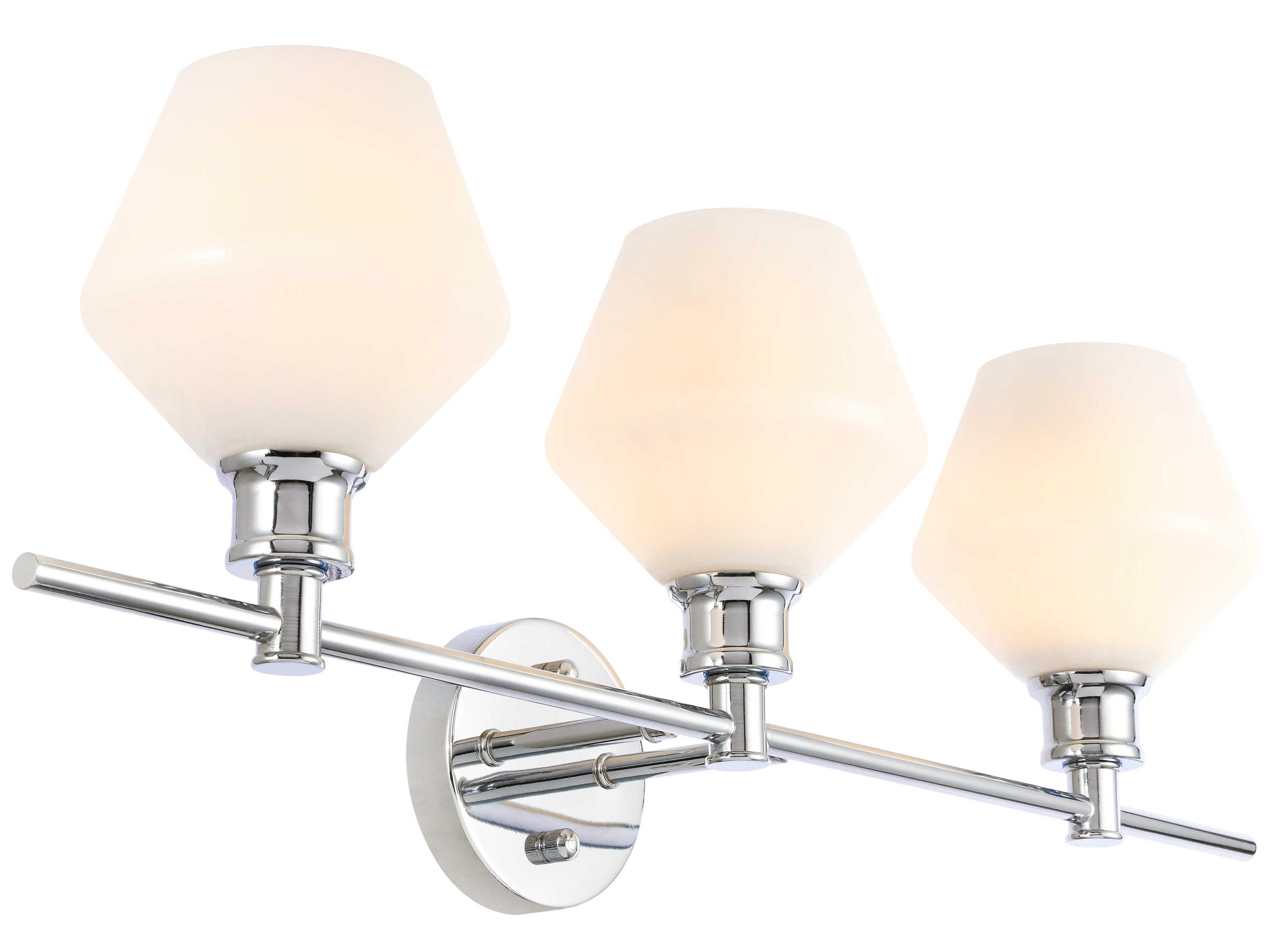 Elegant Lighting Gene 3-Light Chrome Glass LED Vanity Light
