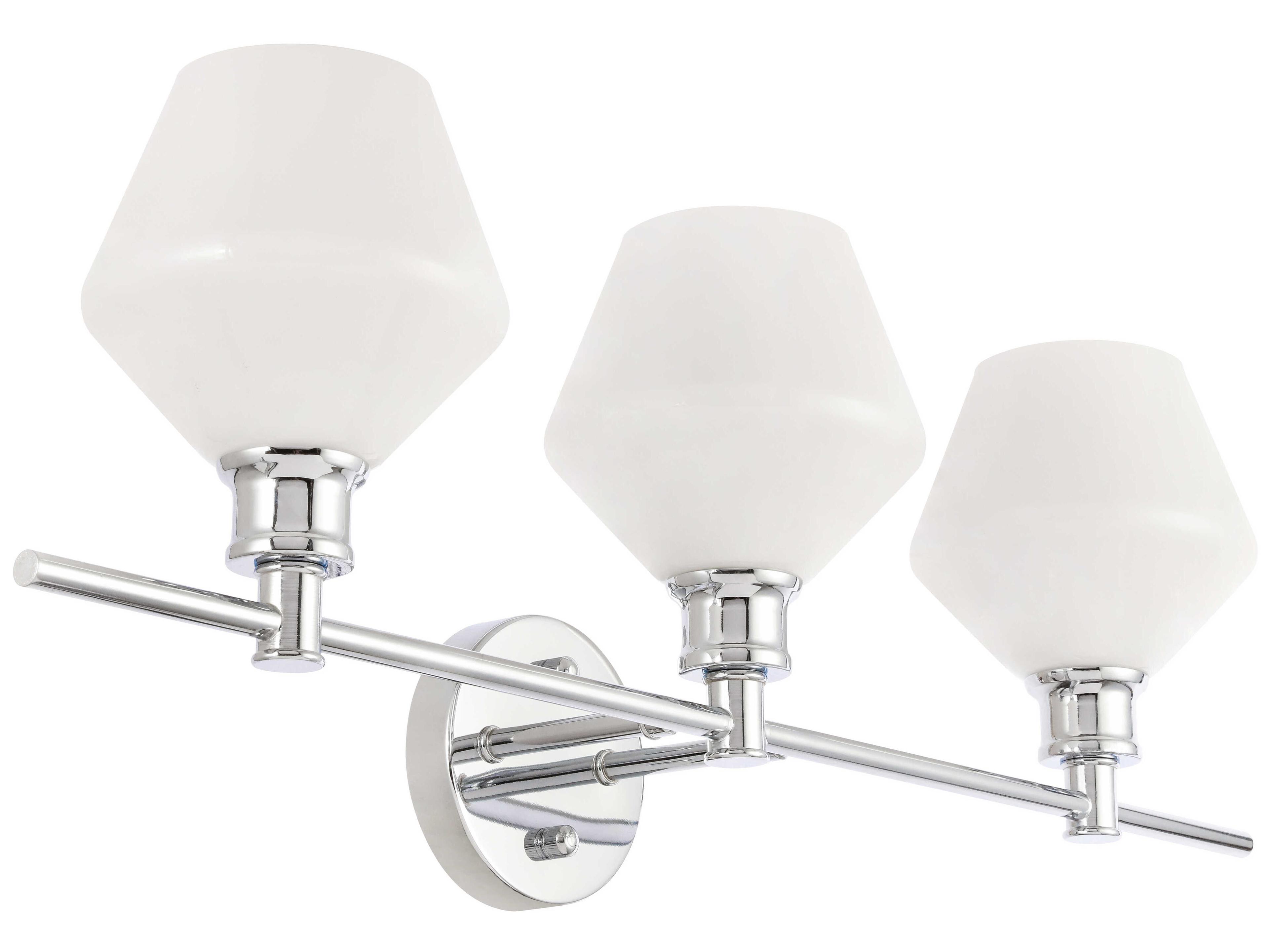 Elegant Lighting Gene 3-Light Chrome Glass LED Vanity Light