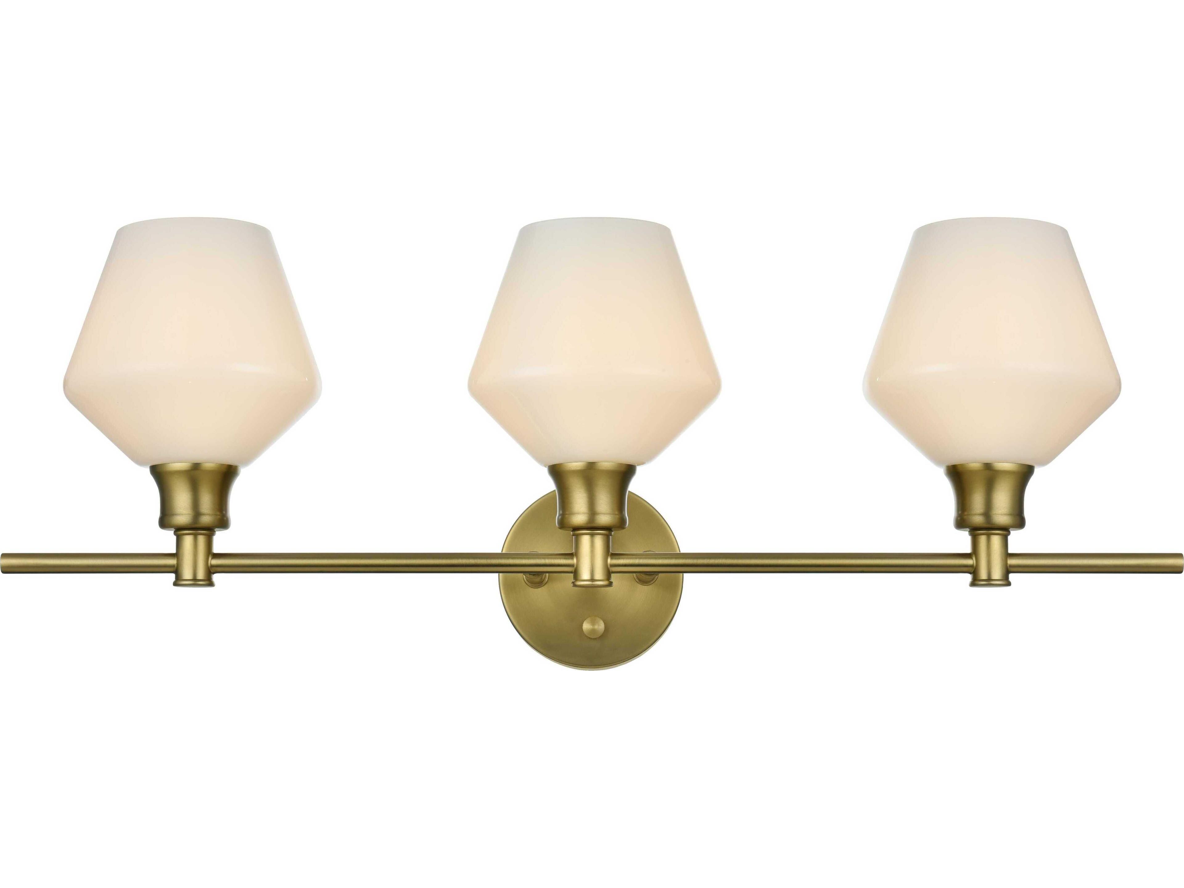Elegant Lighting Gene 3-Light Satin Gold Vanity Light