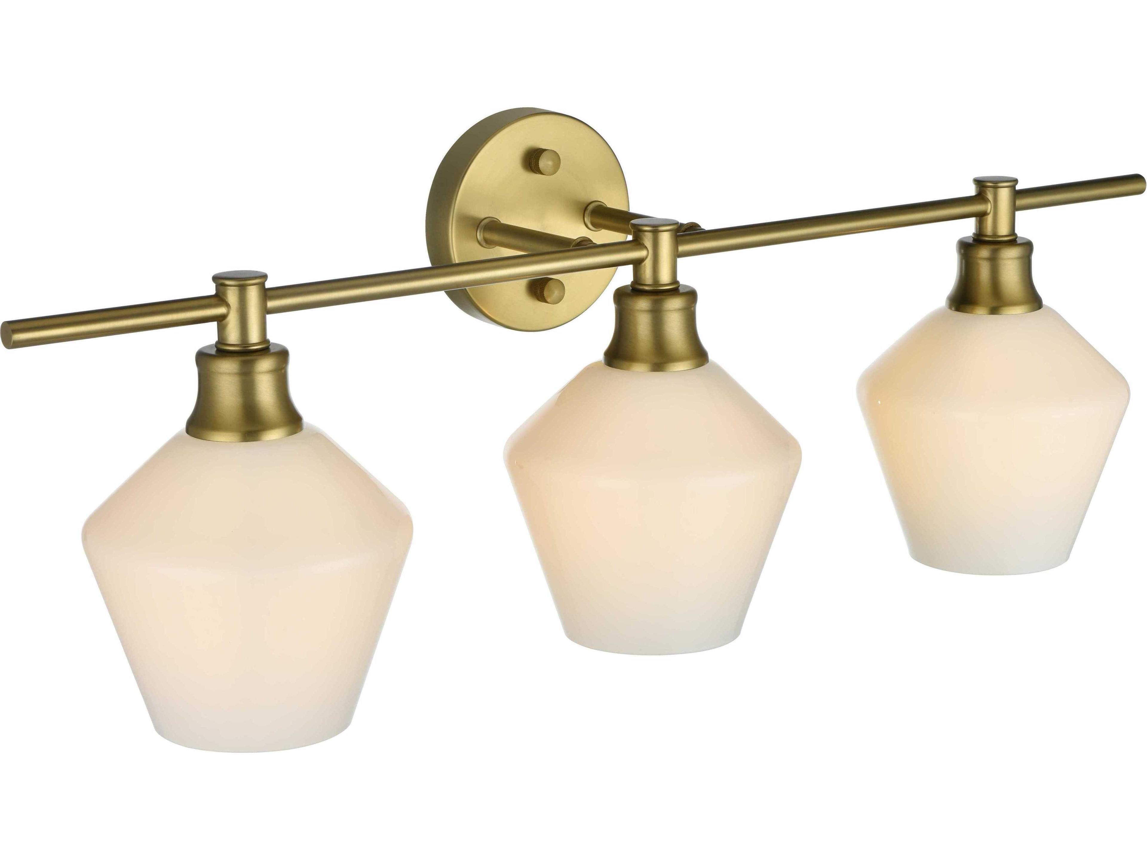 Elegant Lighting Gene 3-Light Satin Gold Vanity Light