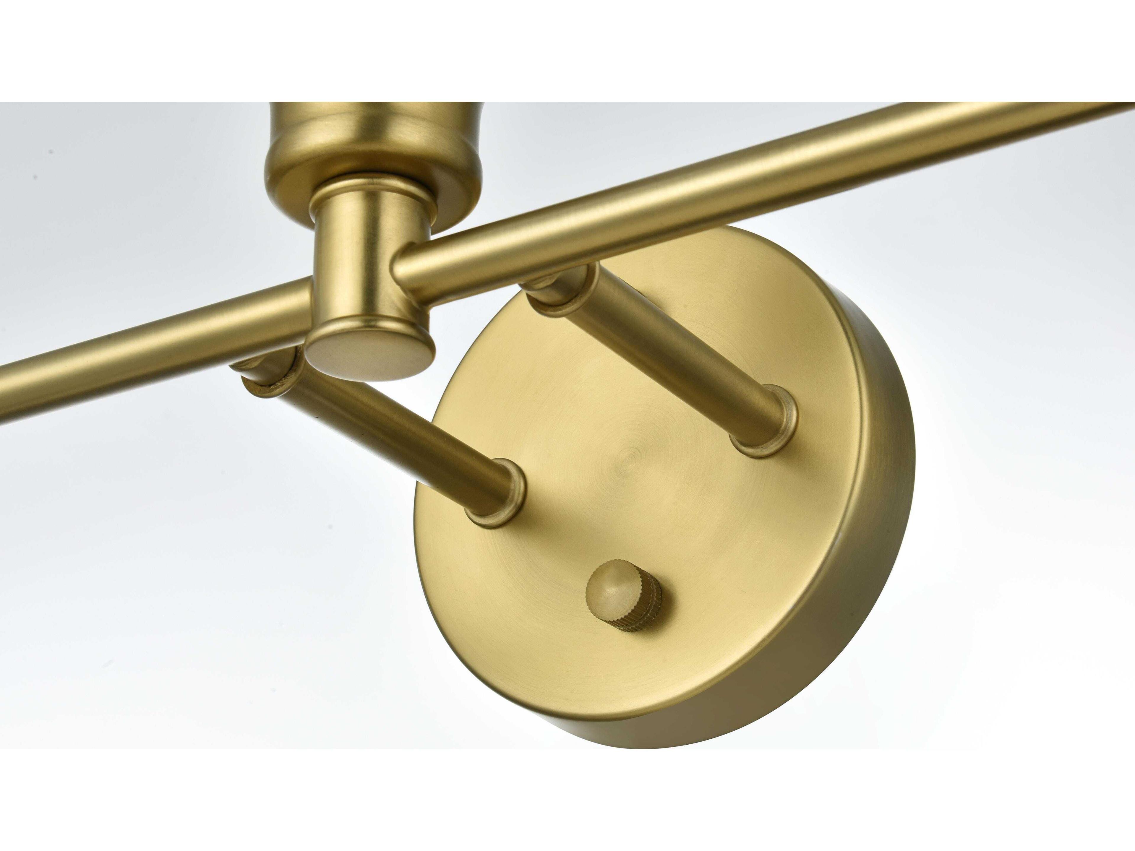 Elegant Lighting Gene 3-Light Satin Gold Vanity Light