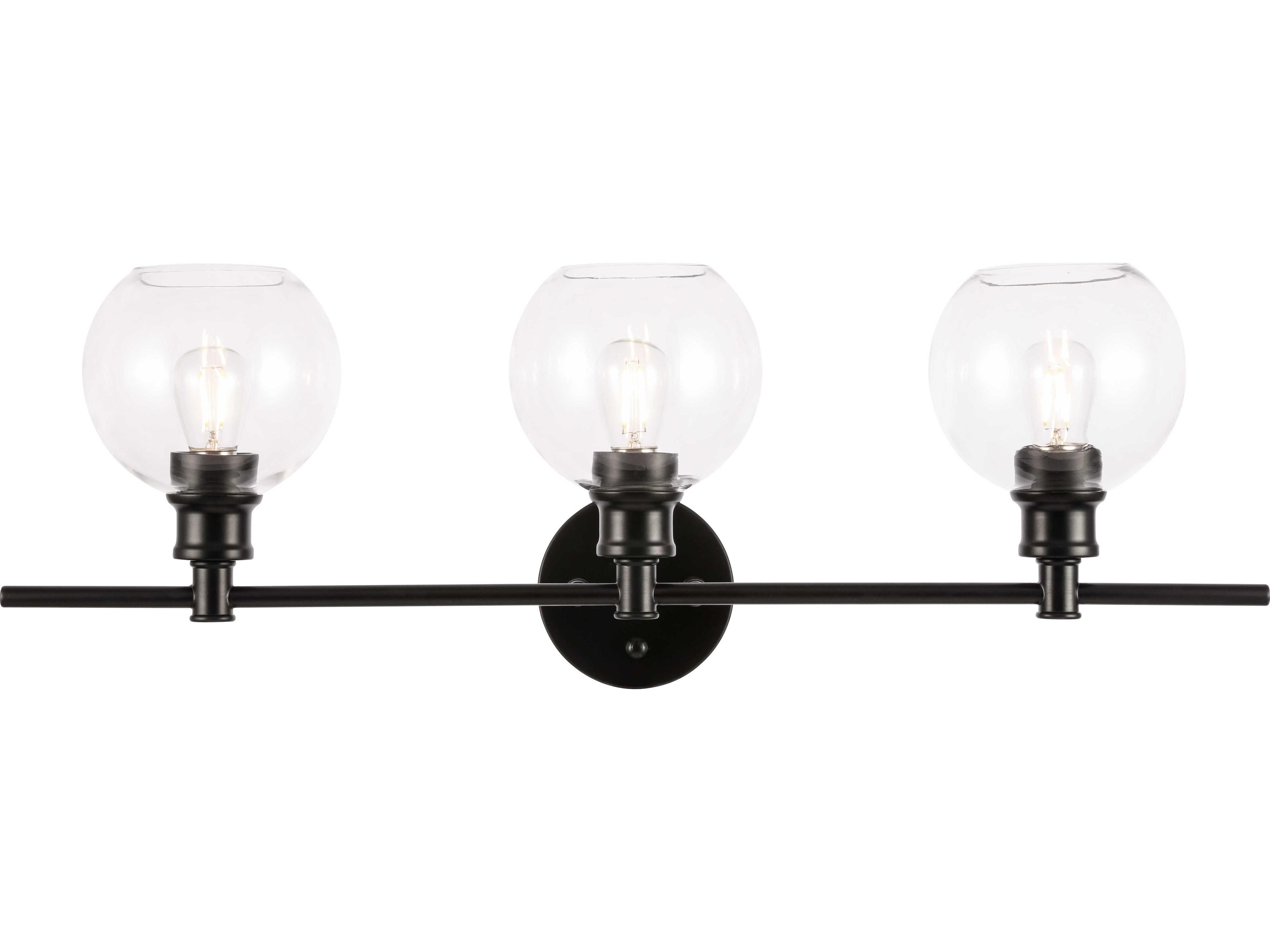 Collier 3-Light Black Glass Vanity Light