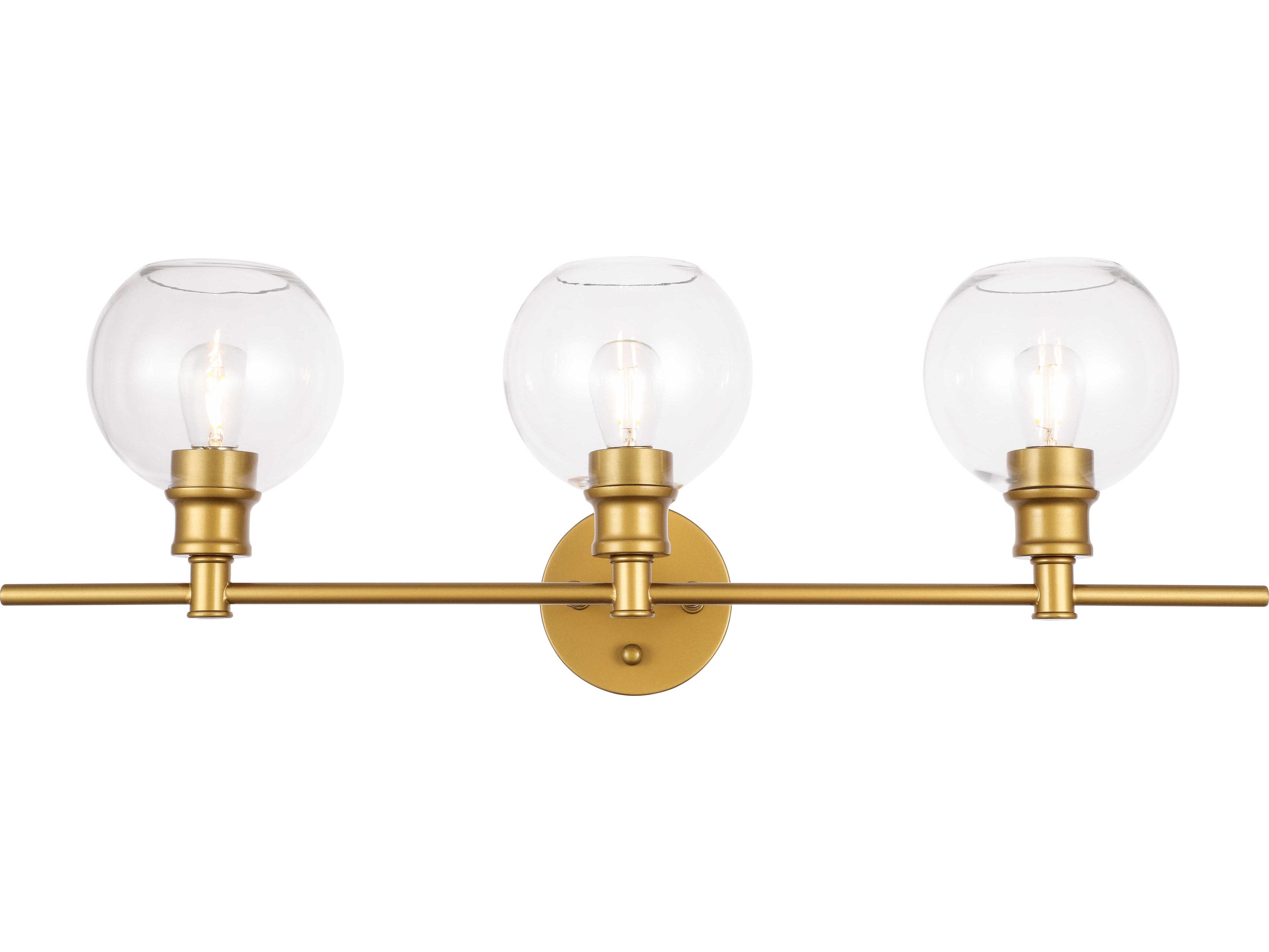 Collier 3-Light Brass Glass Vanity Light