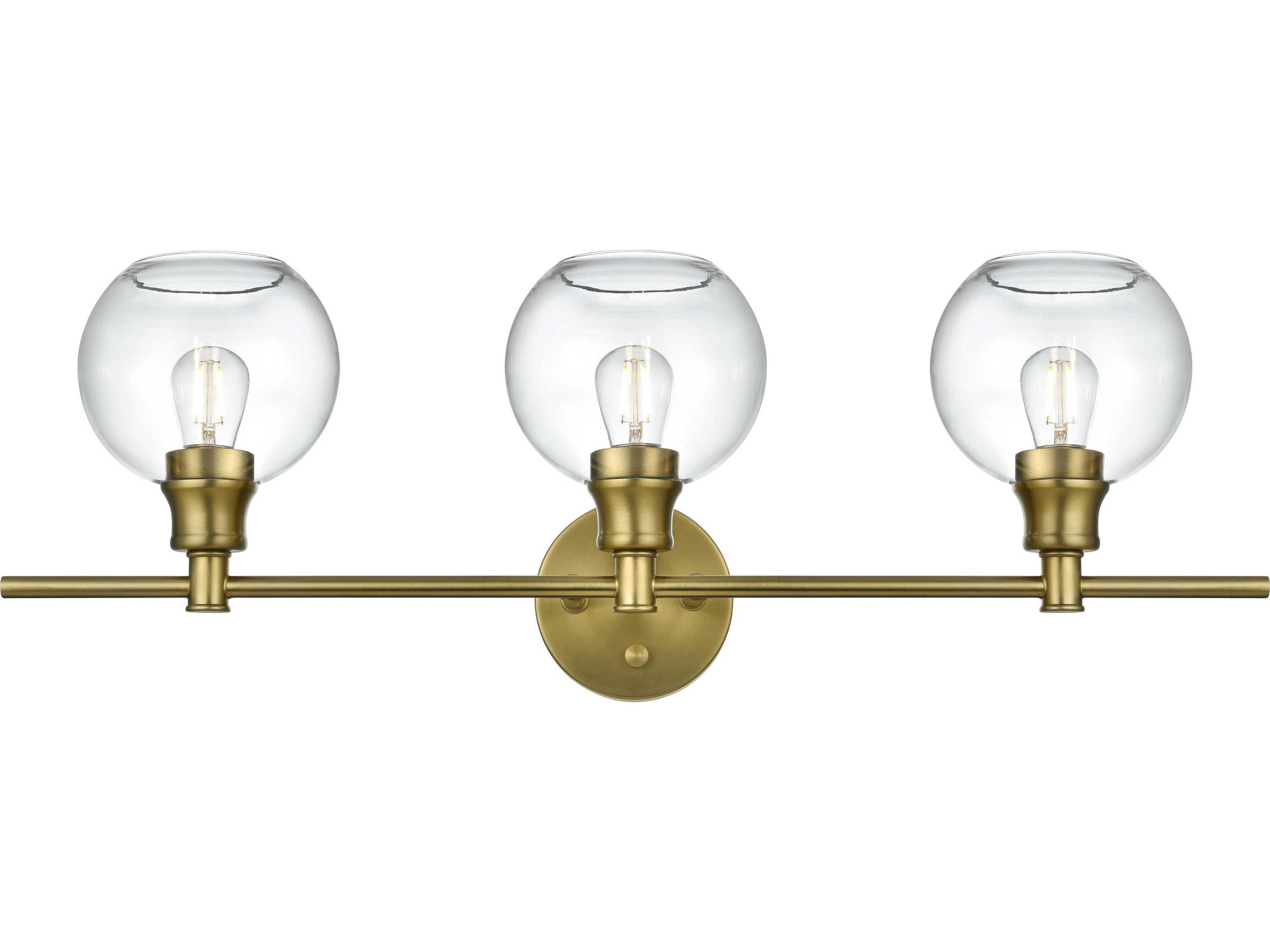 Elegant Lighting Collier 3-Light Satin Gold Vanity Light