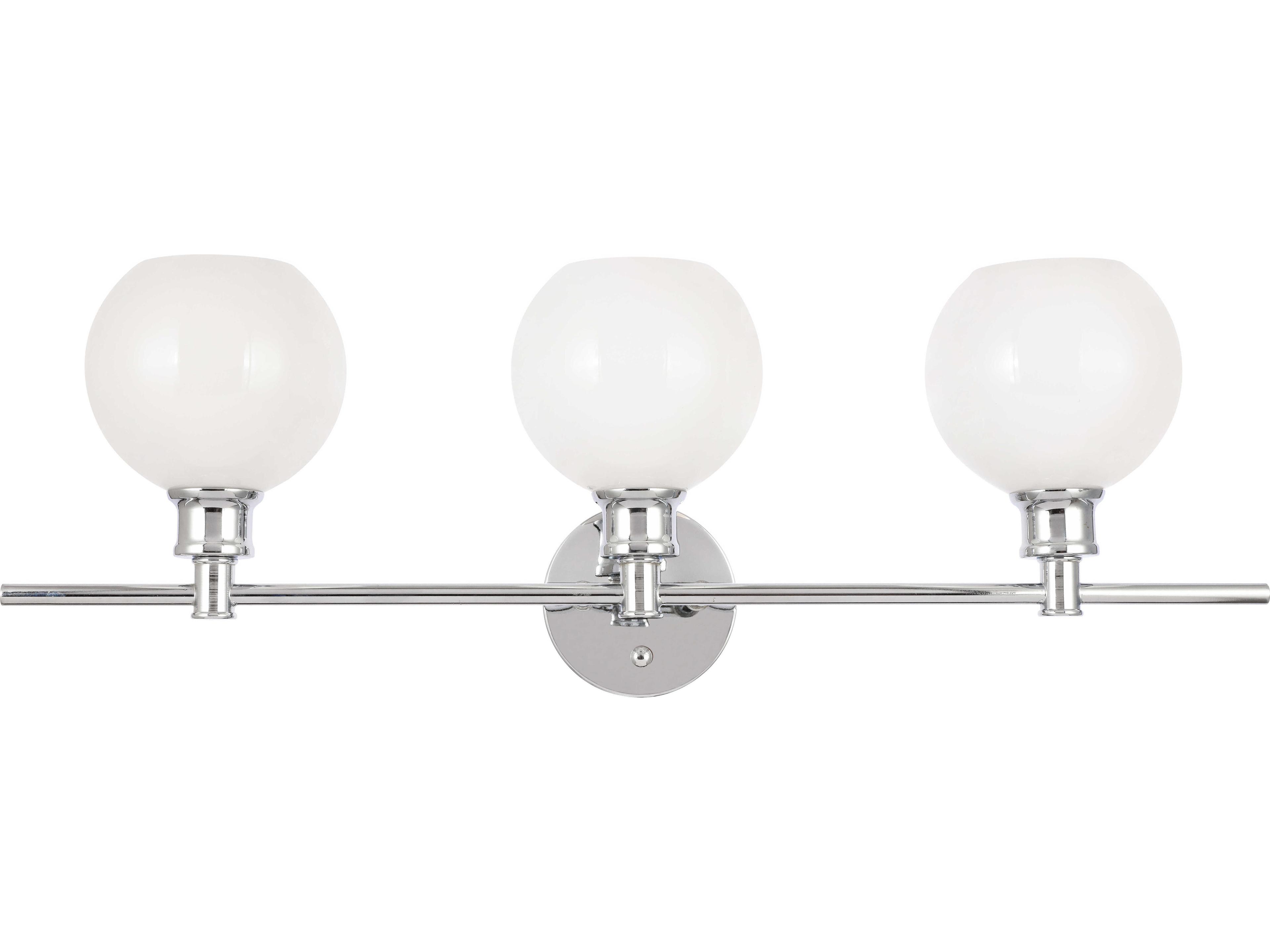 Elegant Lighting Collier 3-Light Chrome Glass LED Vanity Light