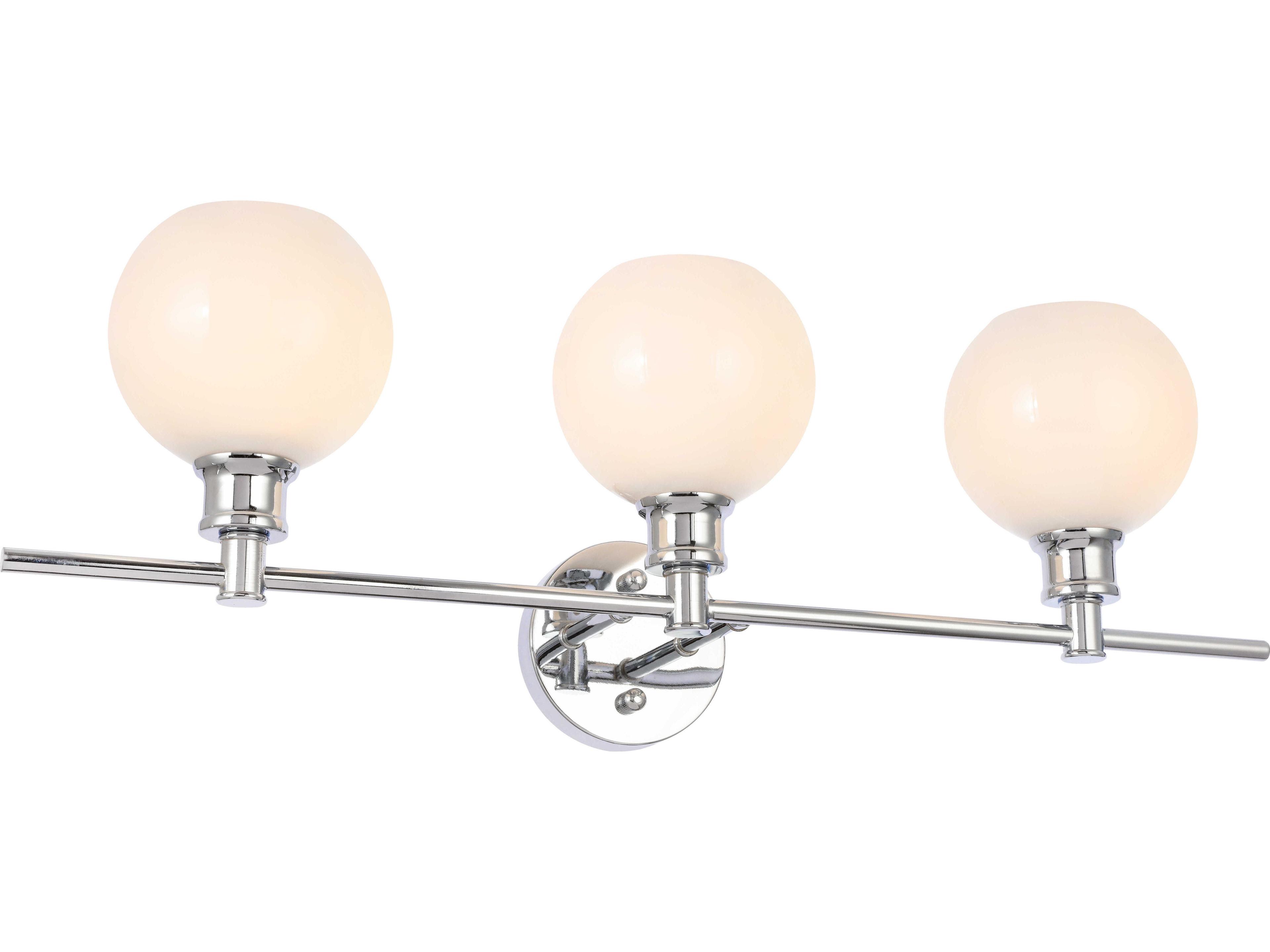 Elegant Lighting Collier 3-Light Chrome Glass LED Vanity Light