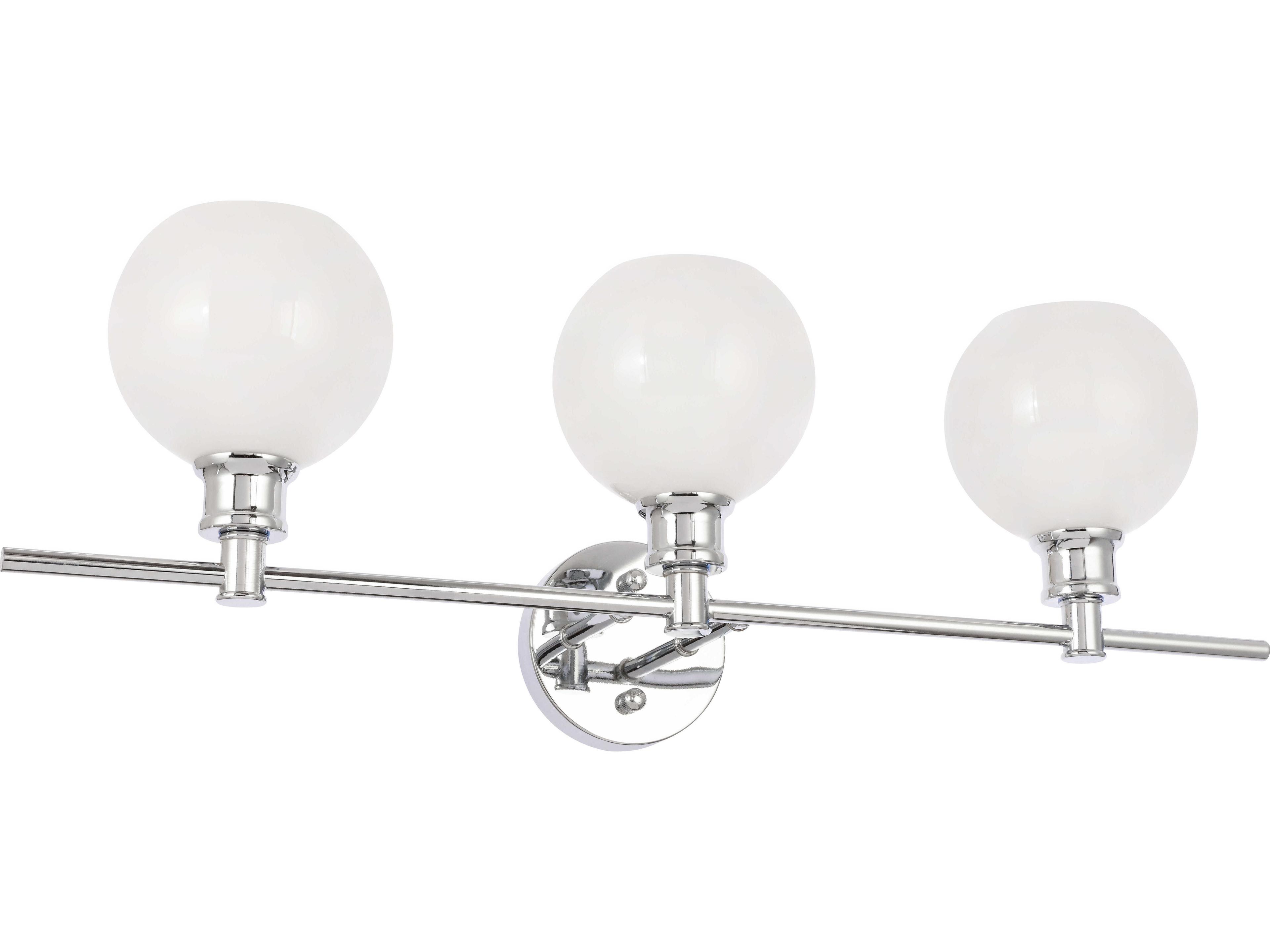 Elegant Lighting Collier 3-Light Chrome Glass LED Vanity Light
