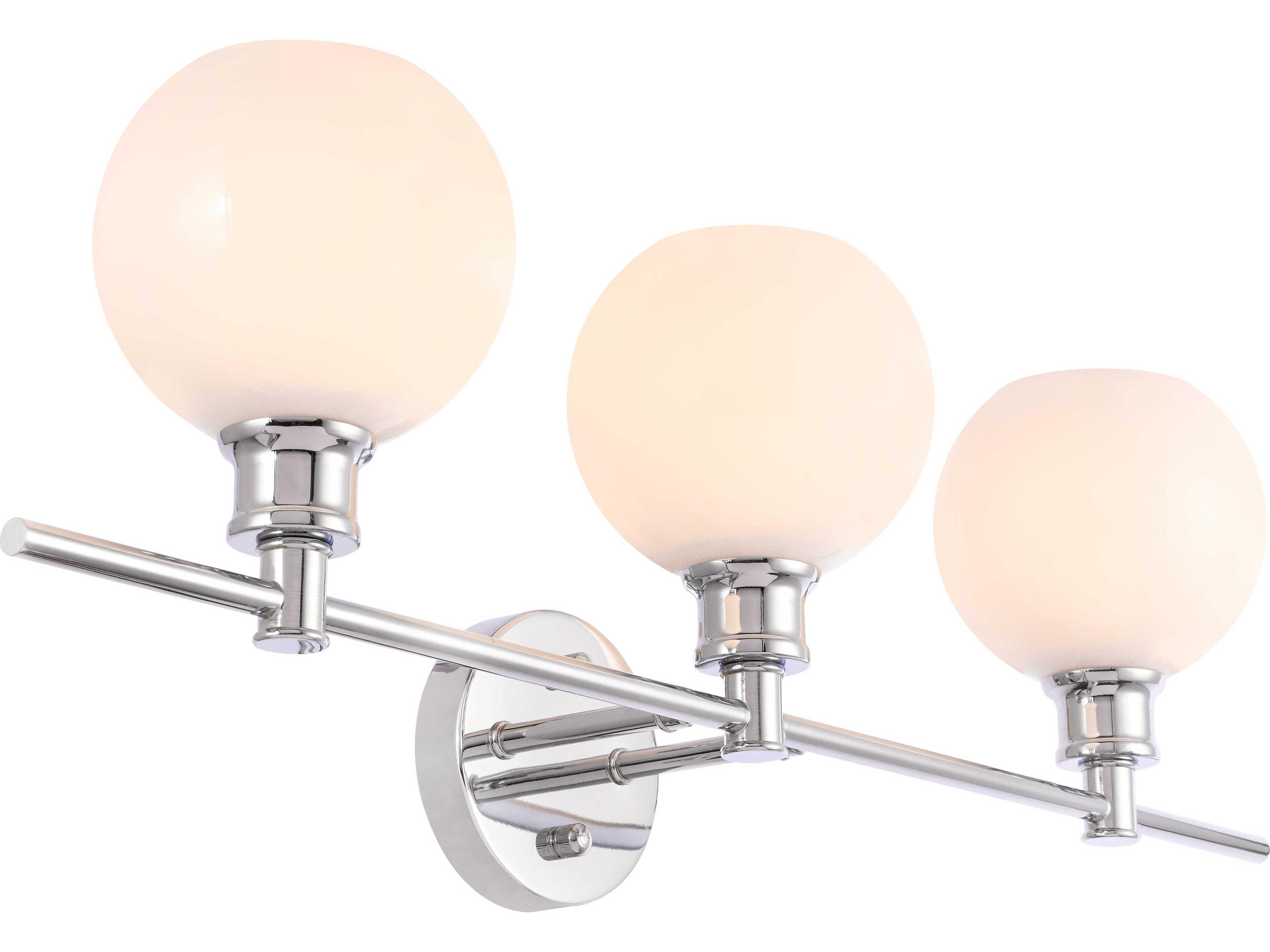 Elegant Lighting Collier 3-Light Chrome Glass LED Vanity Light