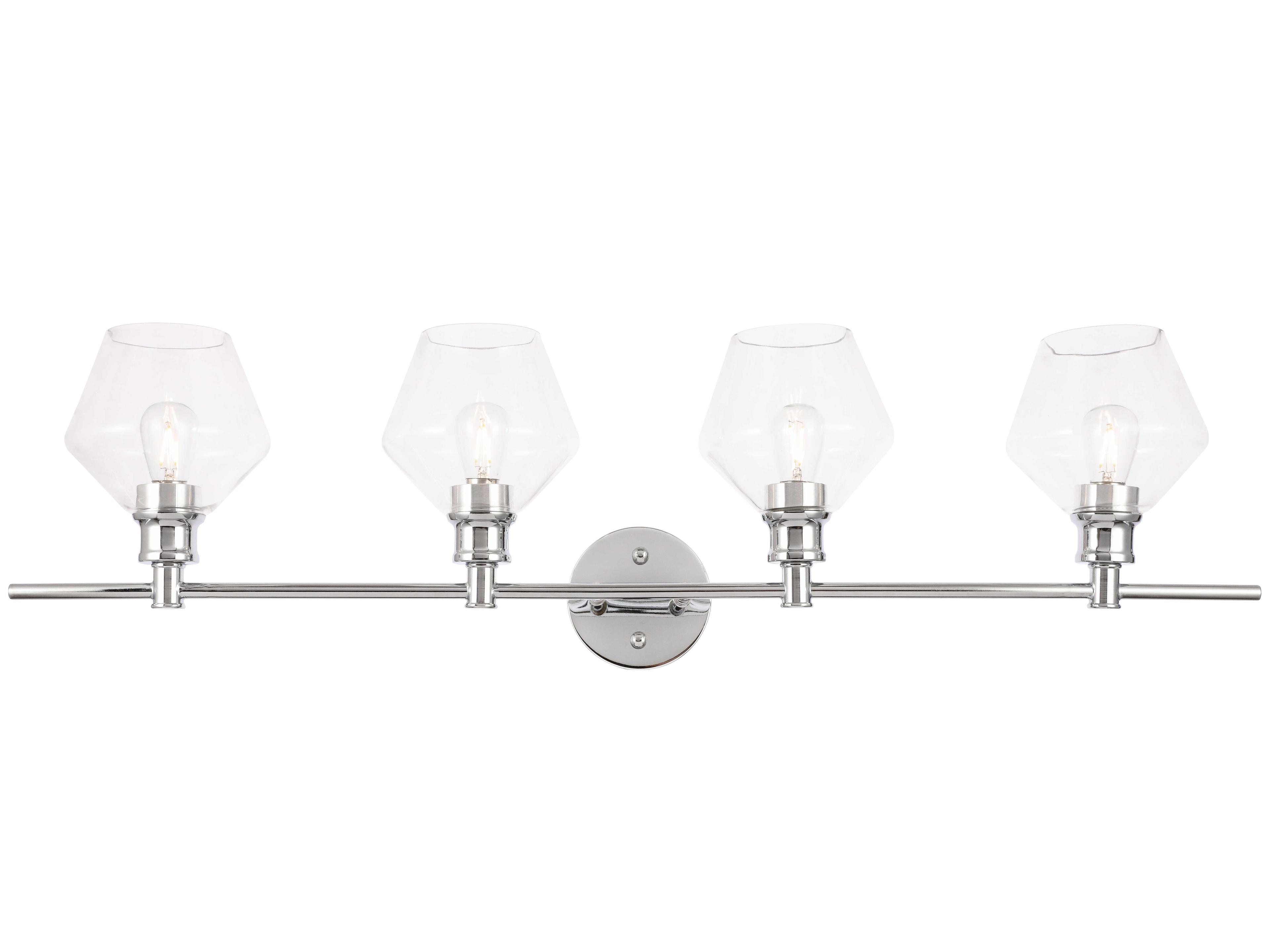 Elegant Lighting Gene 4-Light Chrome Glass LED Vanity Light