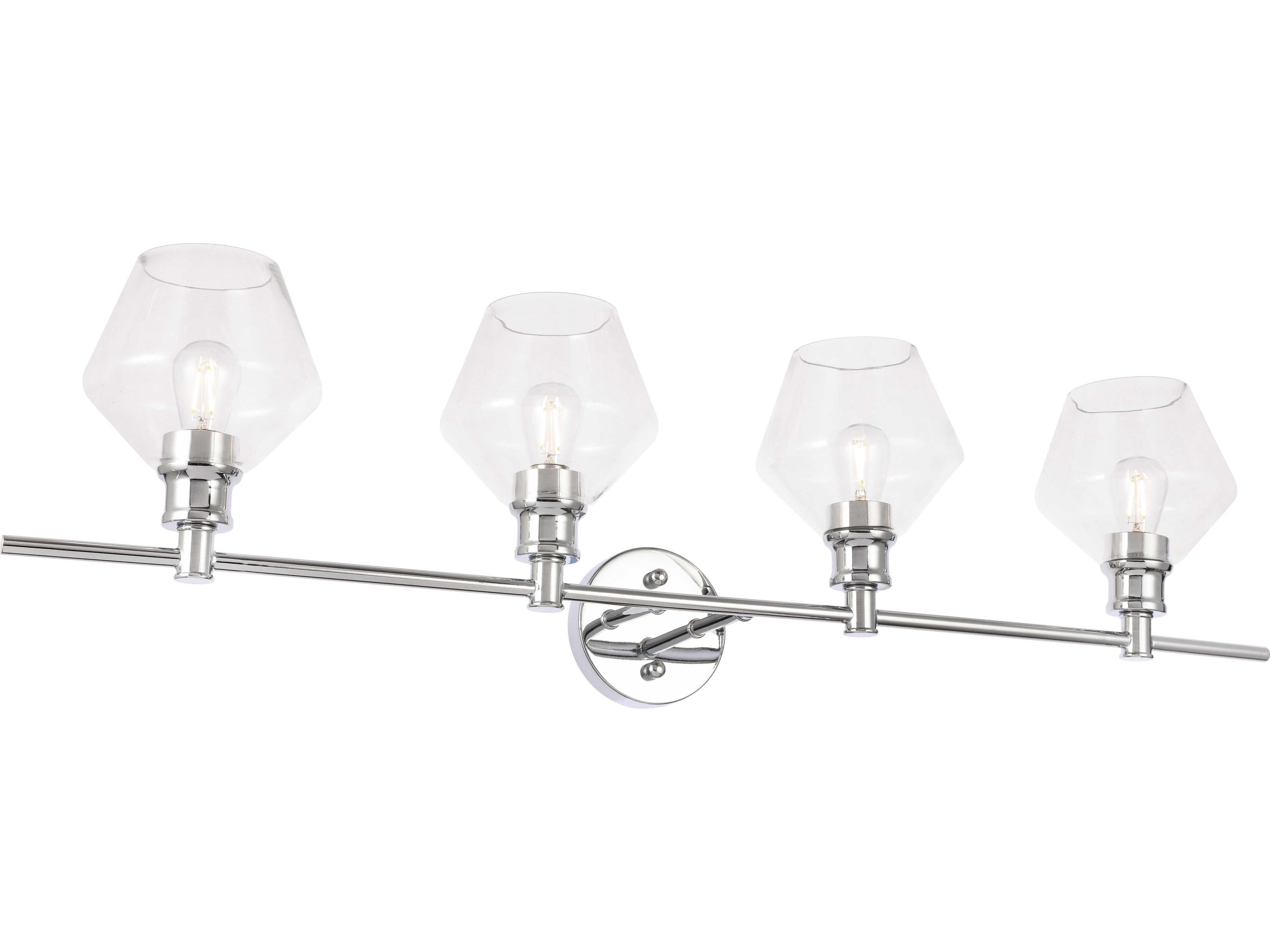 Elegant Lighting Gene 4-Light Chrome Glass LED Vanity Light
