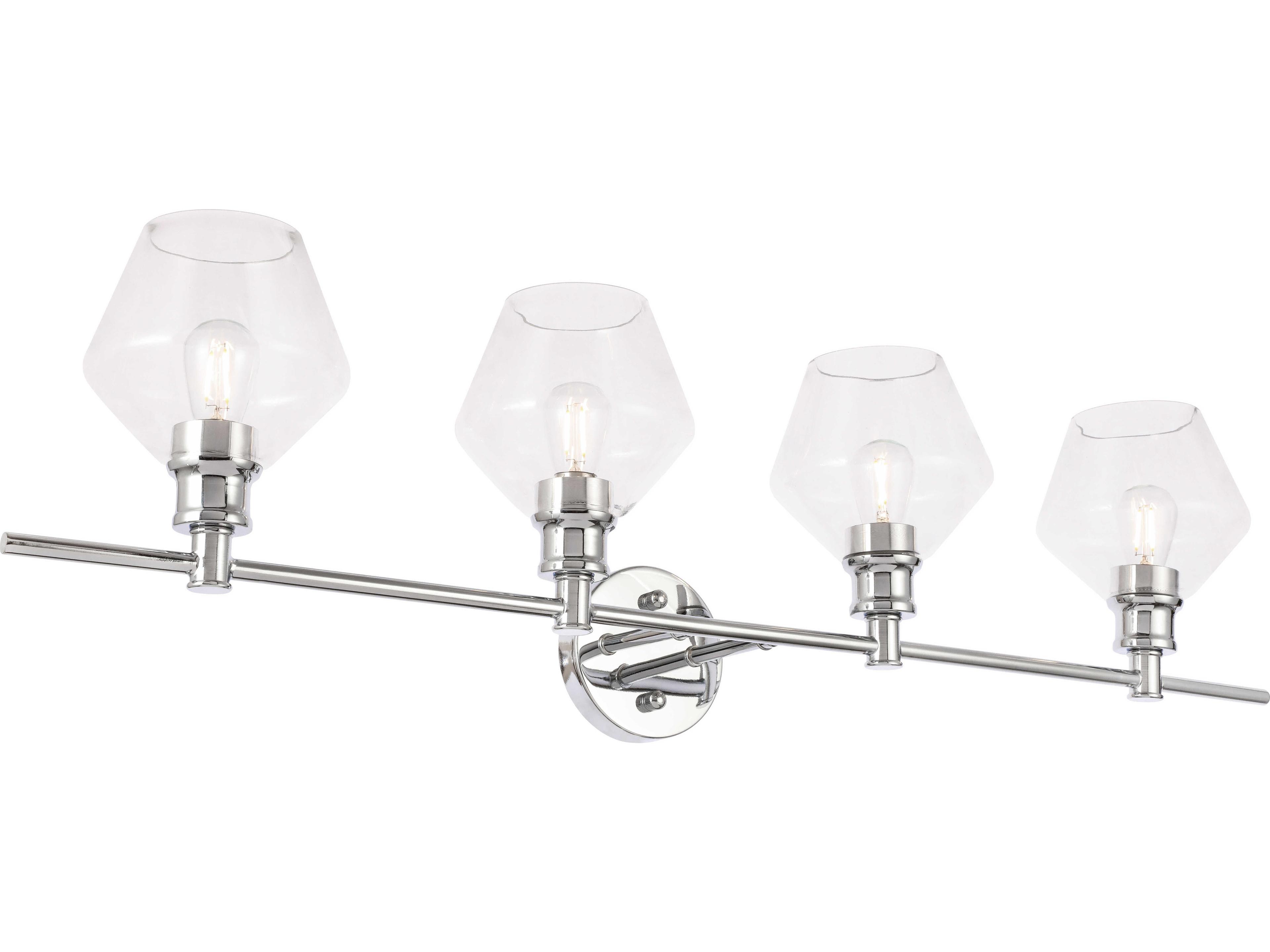 Elegant Lighting Gene 4-Light Chrome Glass LED Vanity Light