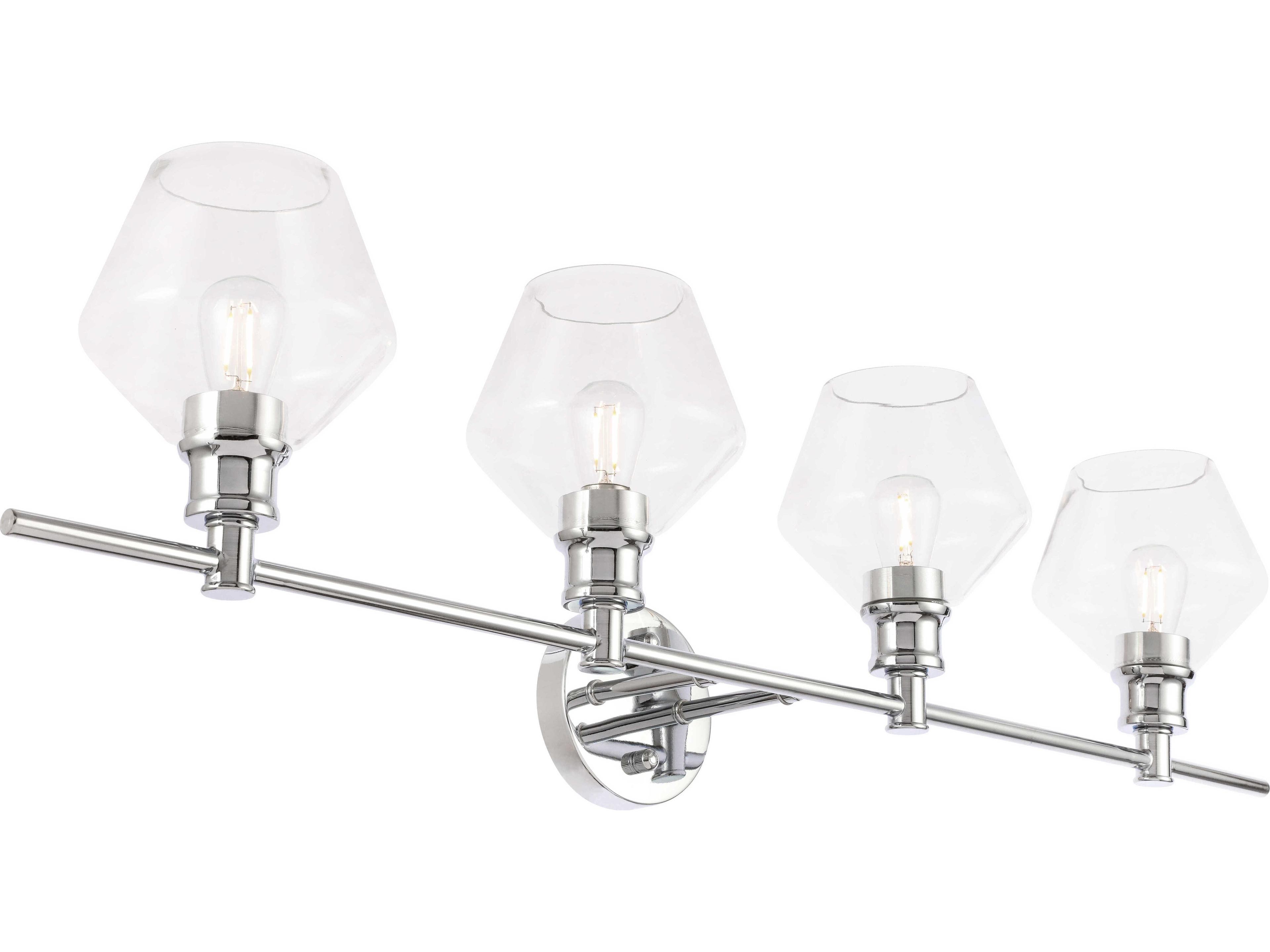 Elegant Lighting Gene 4-Light Chrome Glass LED Vanity Light