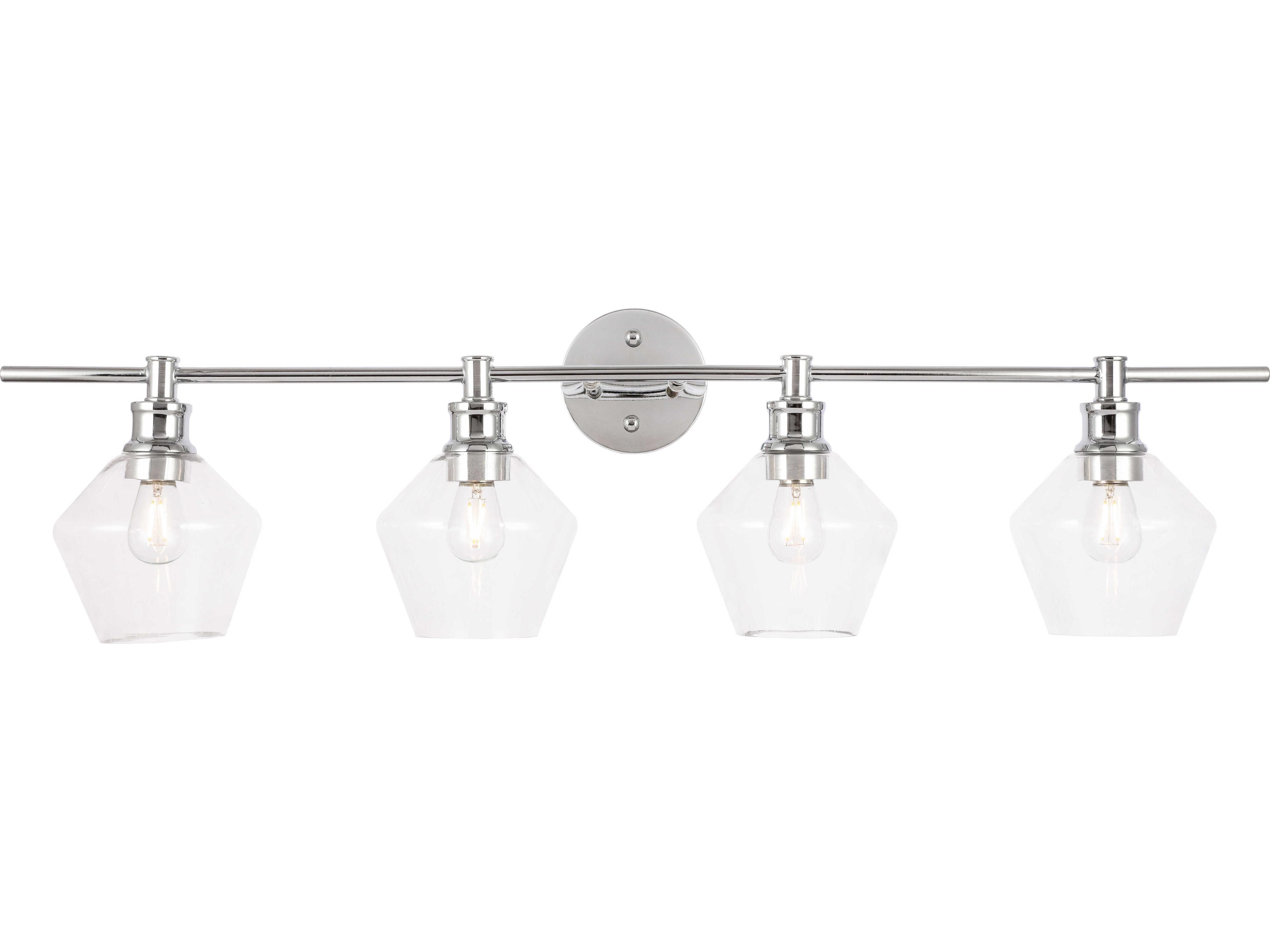 Elegant Lighting Gene 4-Light Chrome Glass LED Vanity Light