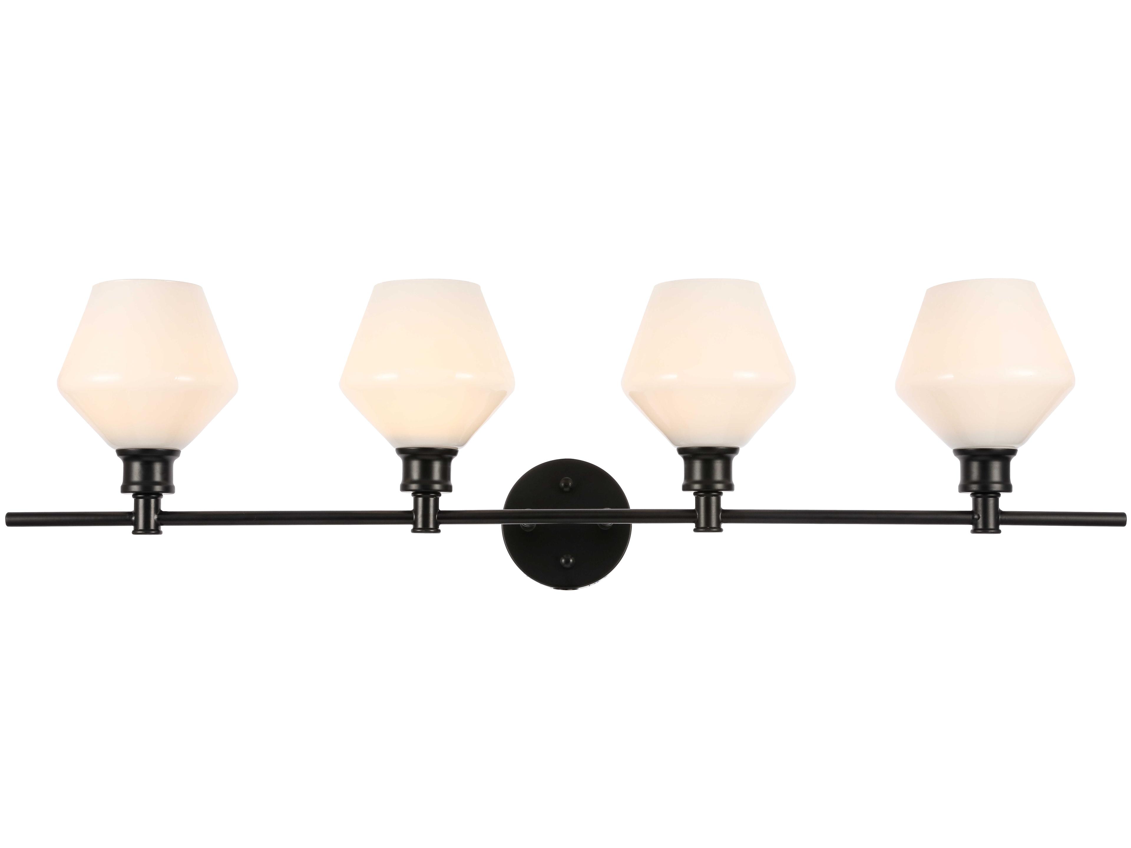 Gene 4-Light Black Glass LED Vanity Light