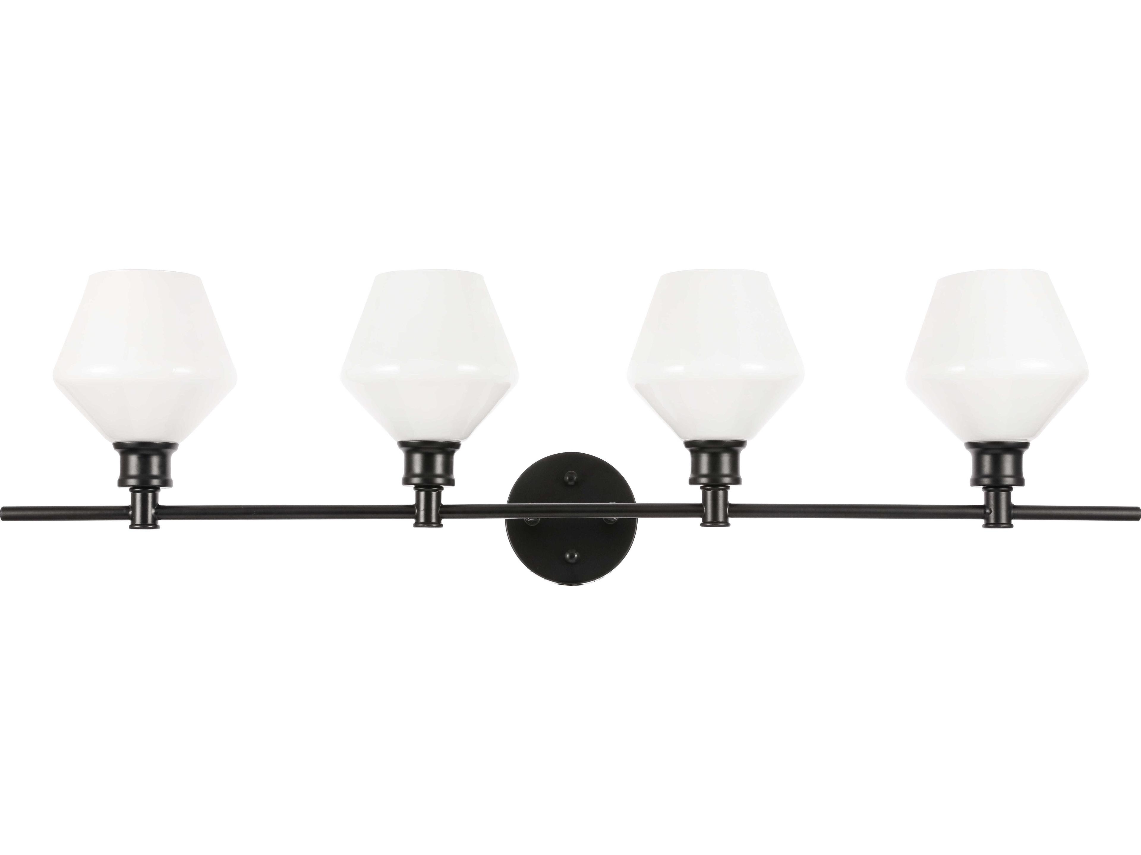 Elegant Lighting Gene 4-Light Black Glass LED Vanity Light