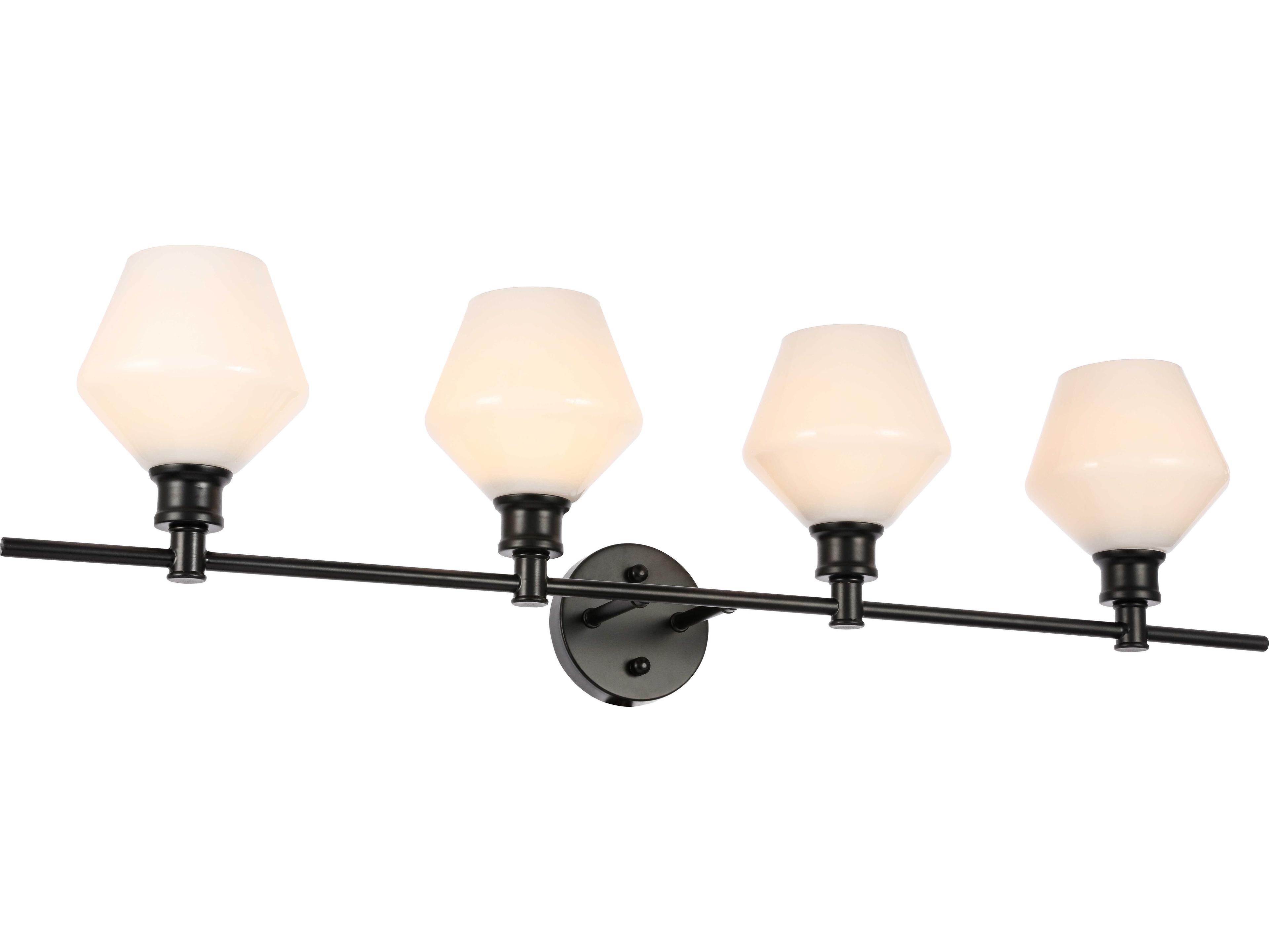 Elegant Lighting Gene 4-Light Black Glass LED Vanity Light