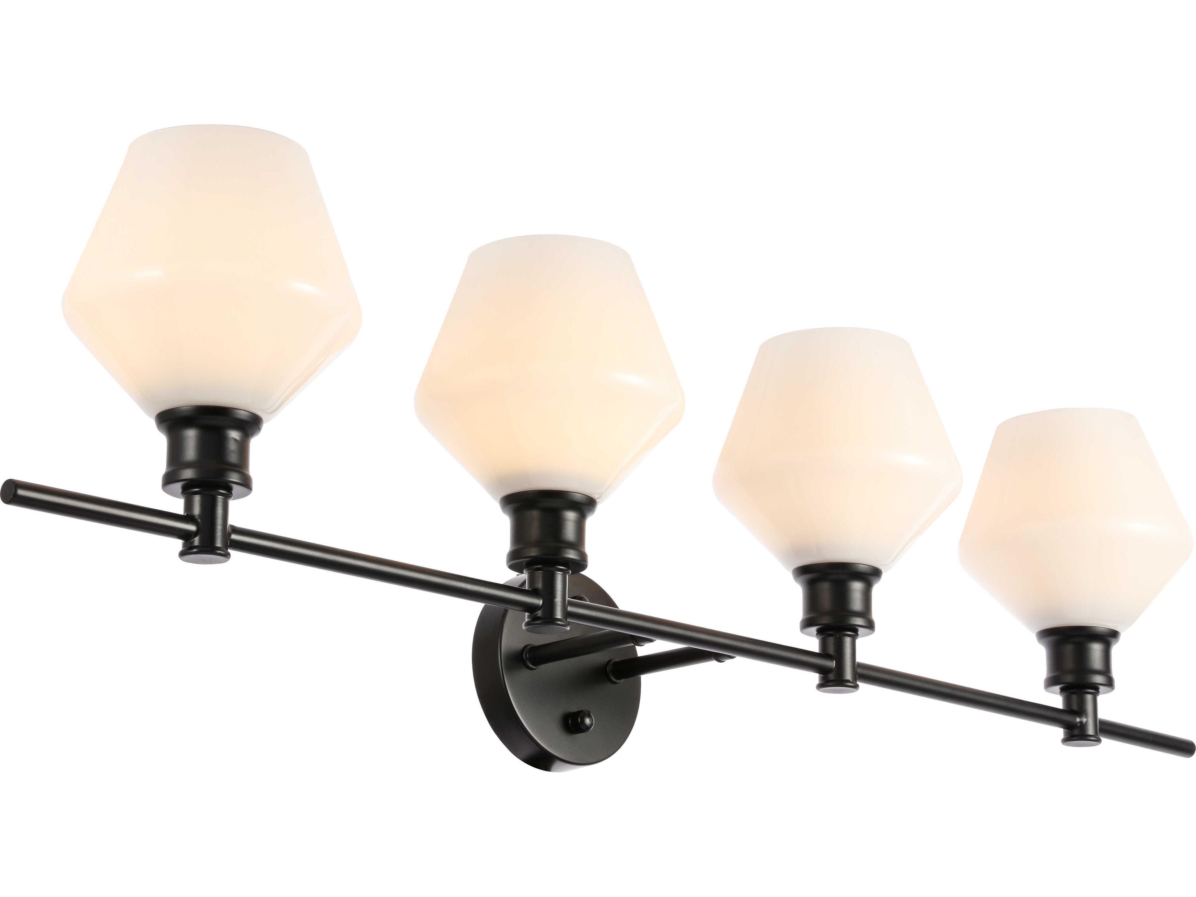 Elegant Lighting Gene 4-Light Black Glass LED Vanity Light