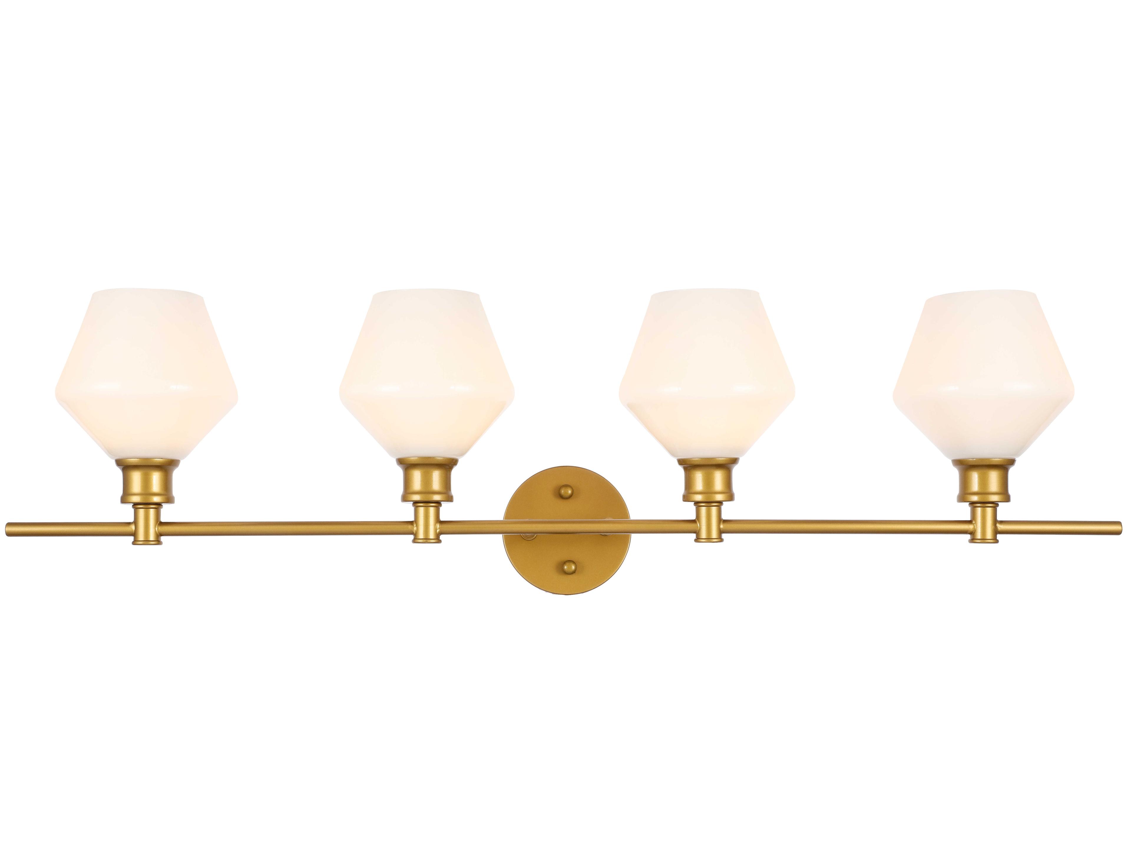 Gene 4-Light Brass Glass LED Vanity Light