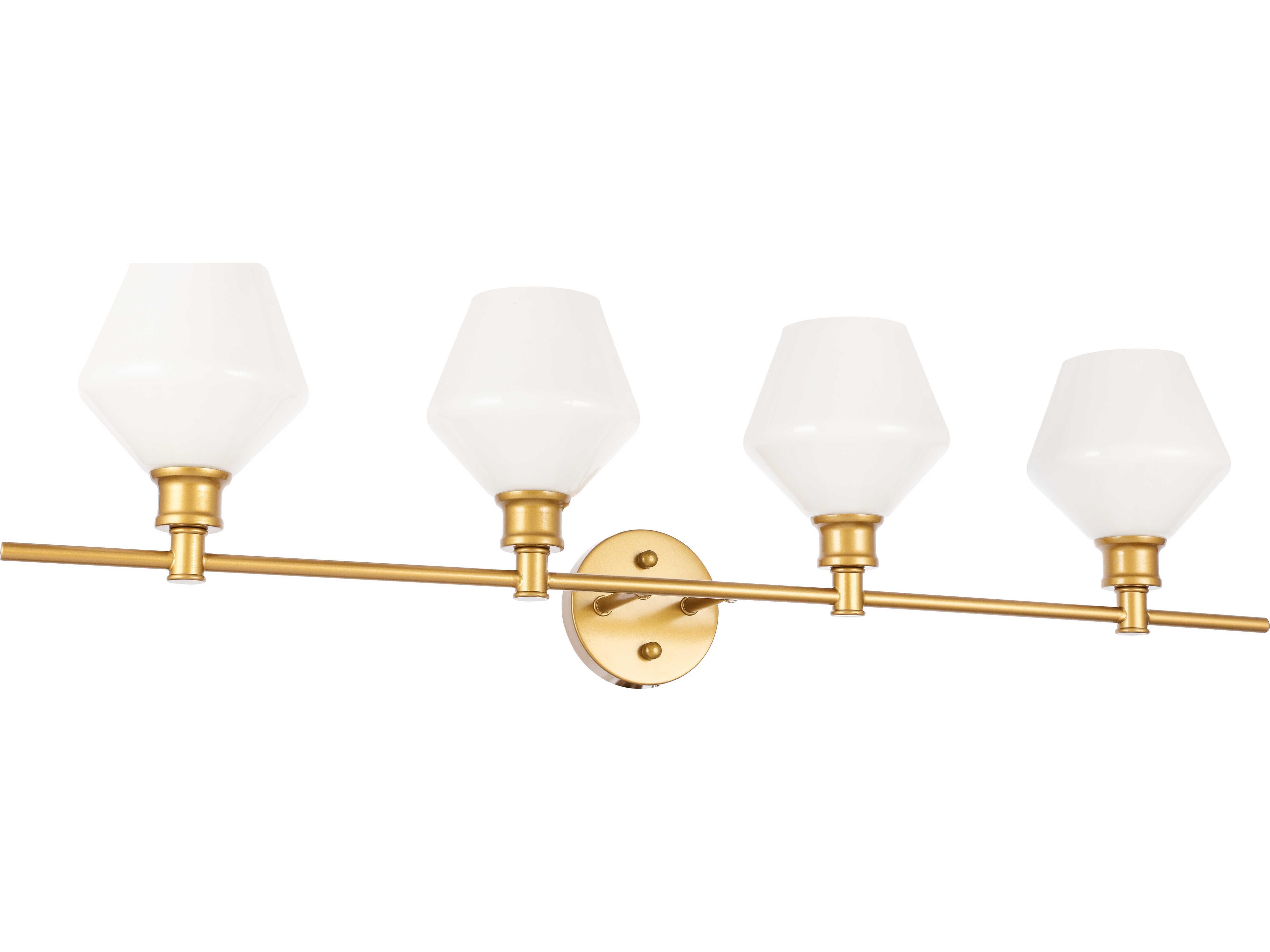 Elegant Lighting Gene 4-Light Brass Glass LED Vanity Light