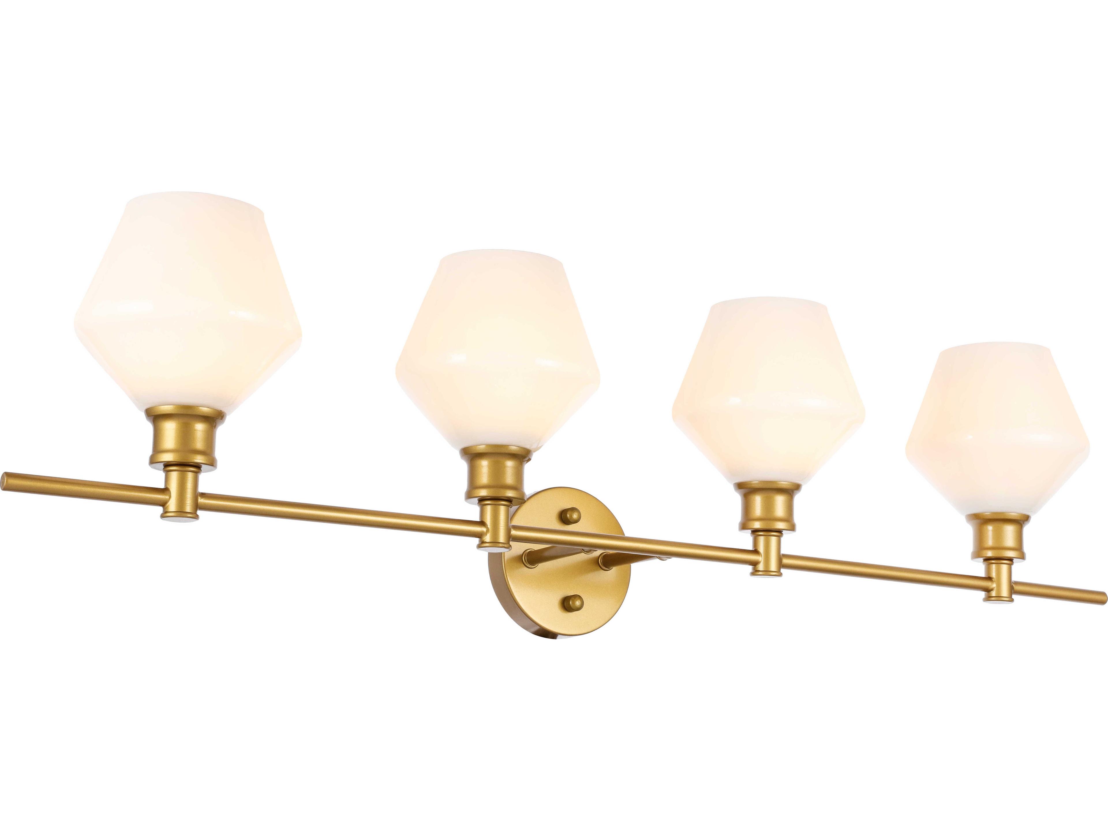 Elegant Lighting Gene 4-Light Brass Glass LED Vanity Light
