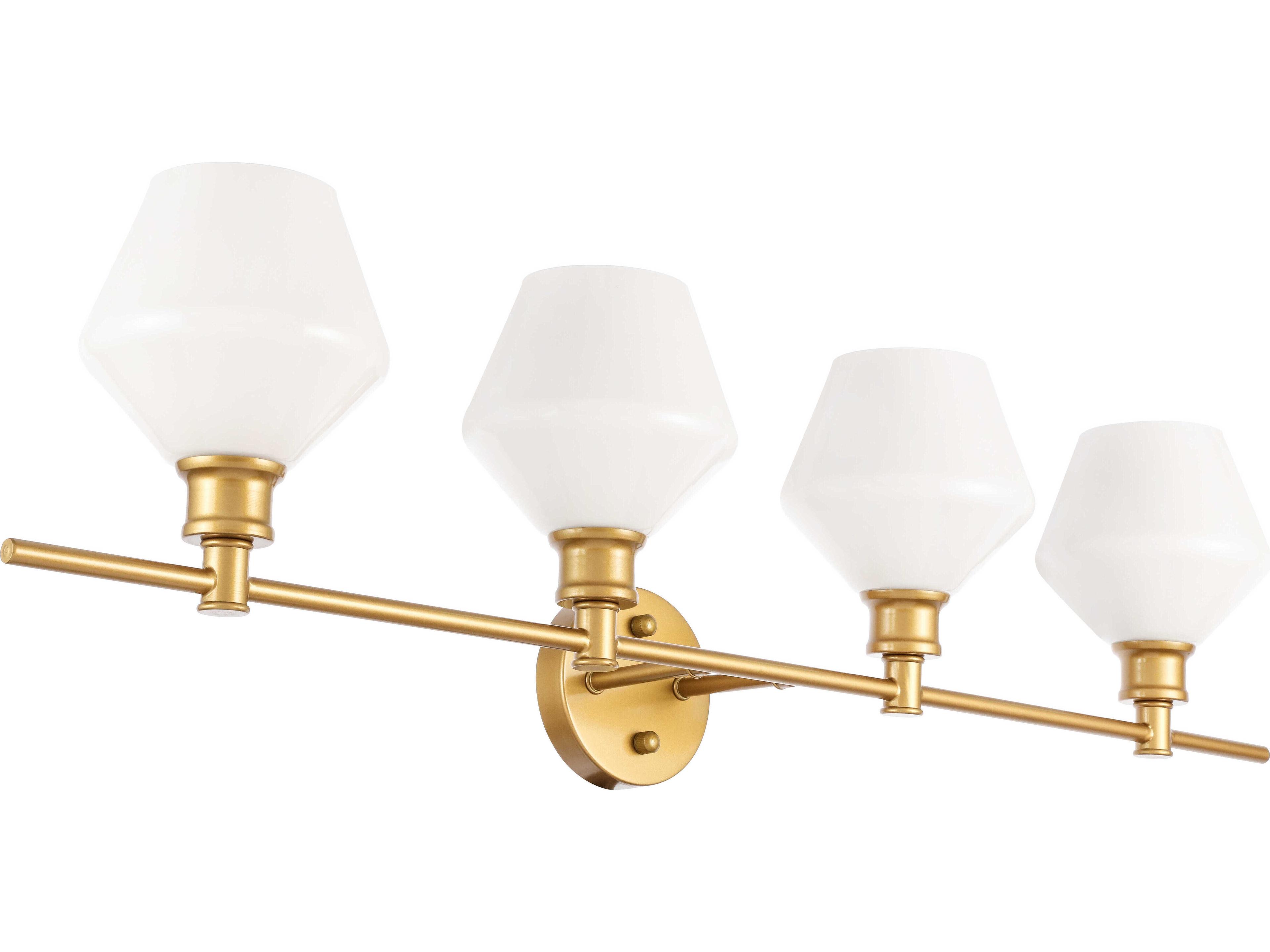 Elegant Lighting Gene 4-Light Brass Glass LED Vanity Light